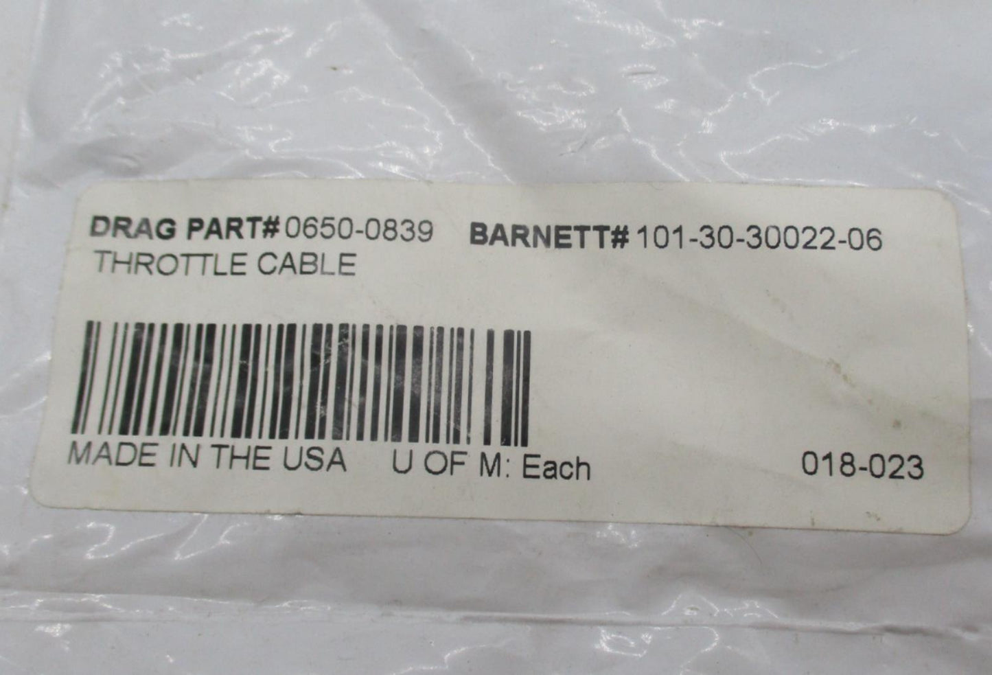 Harley Davidson Barnett Throttle Cable 0650-0839