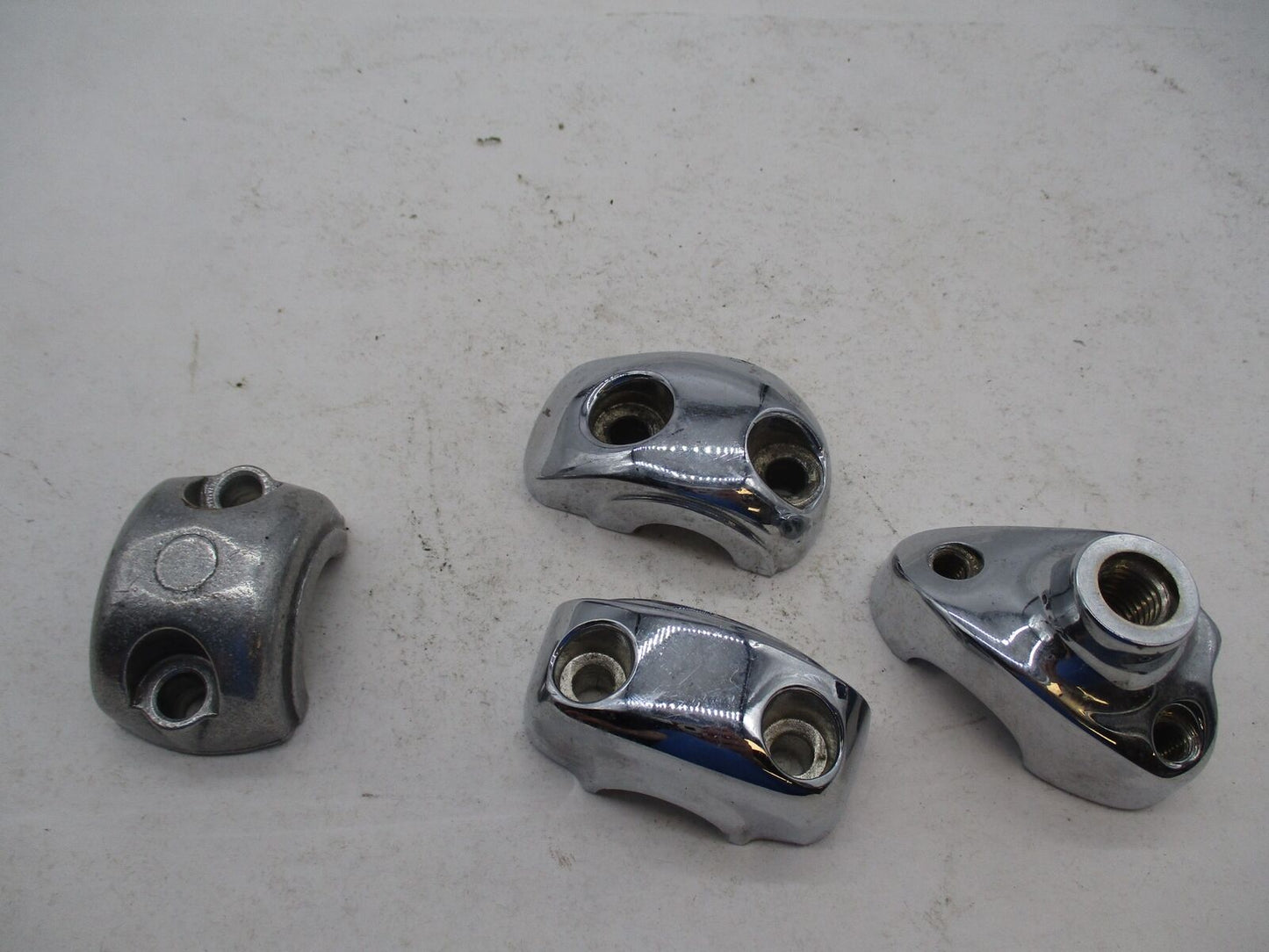 Mixed Lot of 4 Harley Davidson Chrome Handlebar Riser Top Clamps Holder