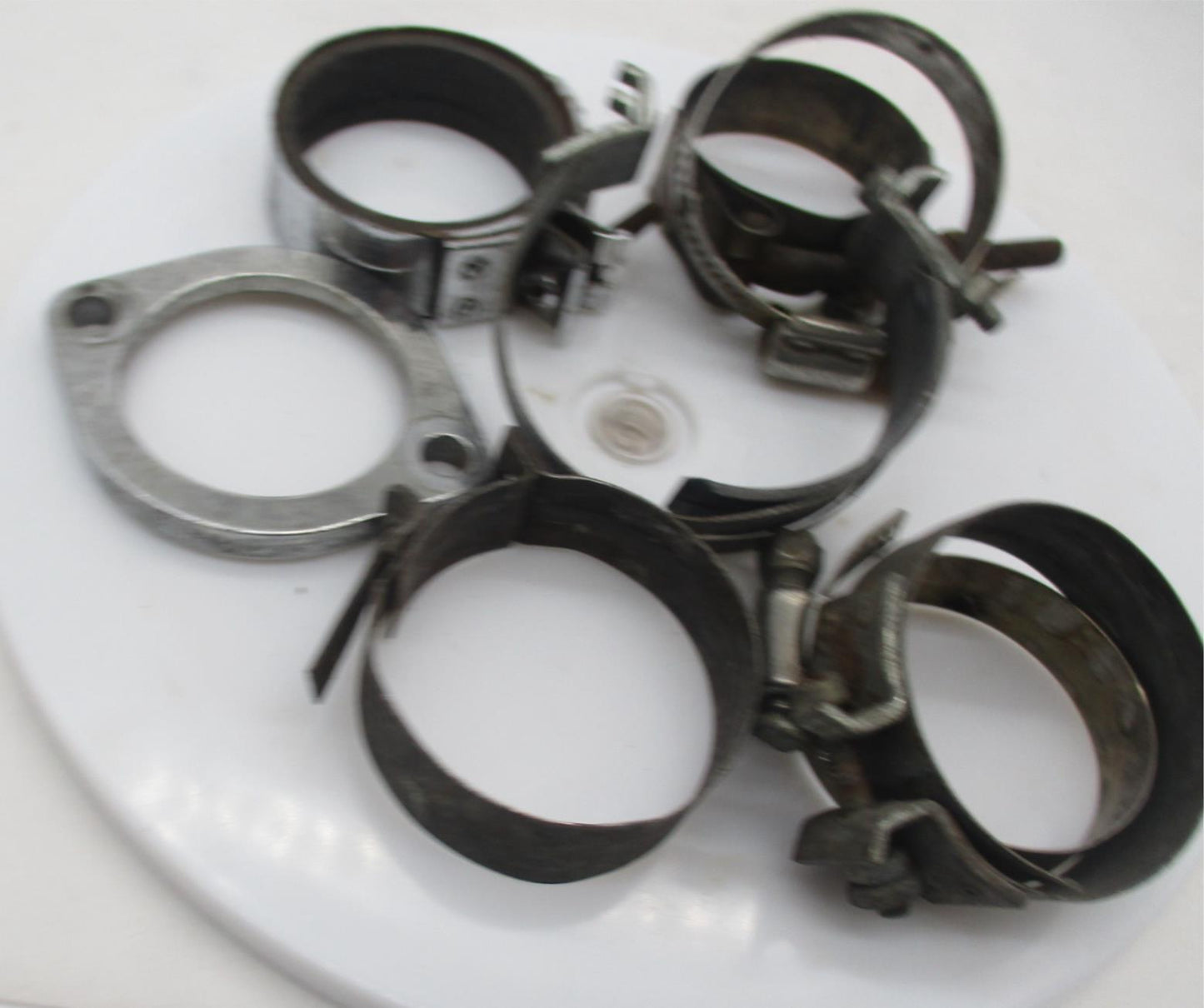 Large Mixed Lot of Harley Davidson Exhaust Muffler Clamps