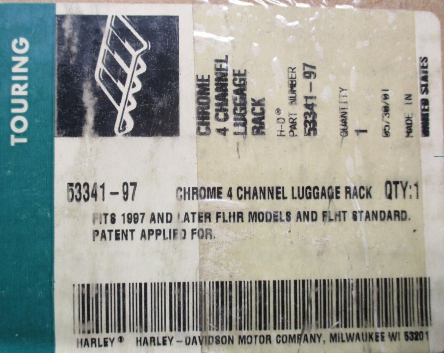 Harley Davidson Genuine NOS Chrome 4-Channel Luggage Rack 53341-97