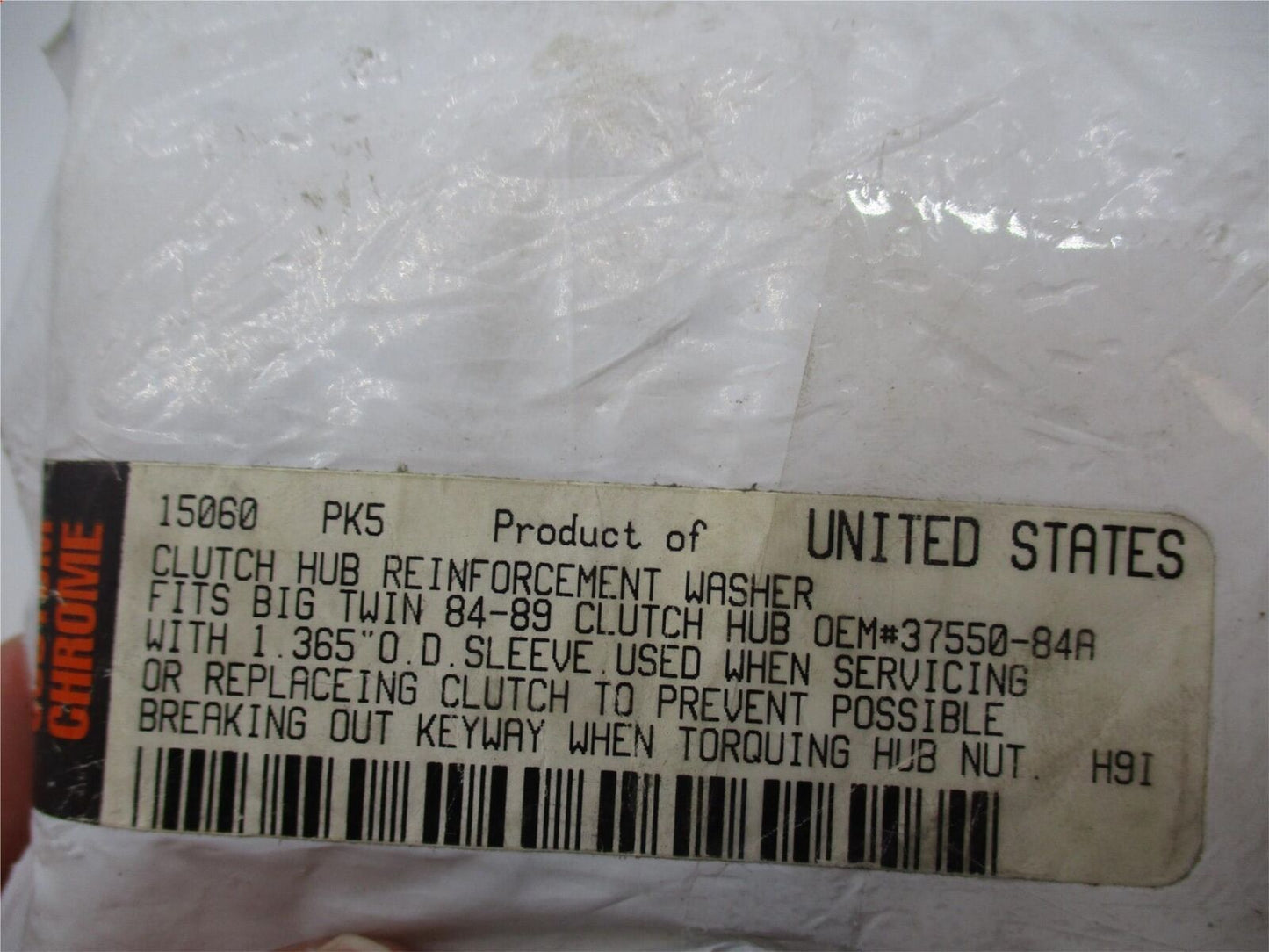 Pack of 3 Harley Davidson Custom Chrome Clutch Hub Reinforcement Washer 15060