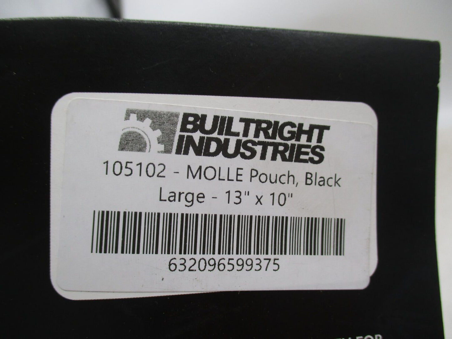 Builtright Industries Black Large 13x10 Molle Panel Pouch 105102