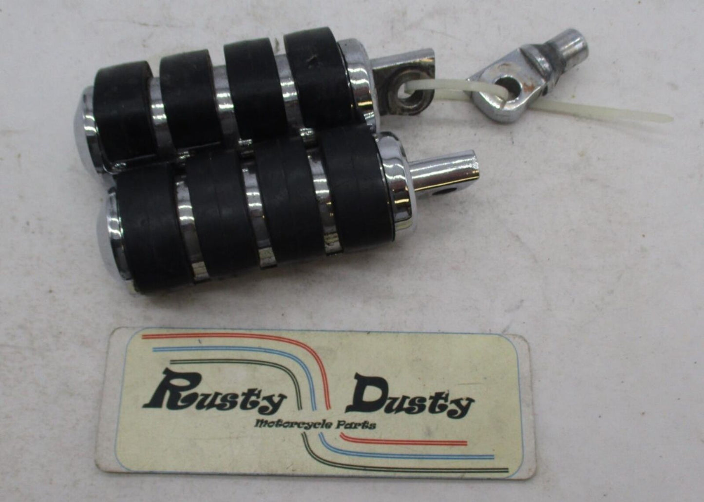 Pair of Harley Davidson Genuine Chrome Ribbed Foot Pegs Foot Rests