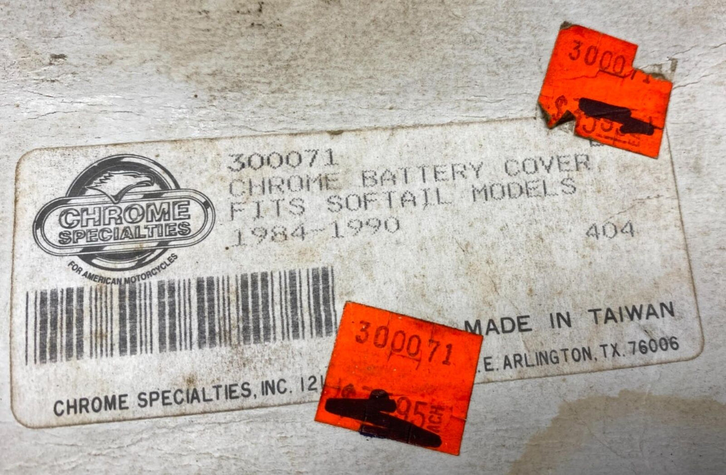 Harley Davidson Chrome Specialties Battery Cover Softail 84-90 300071