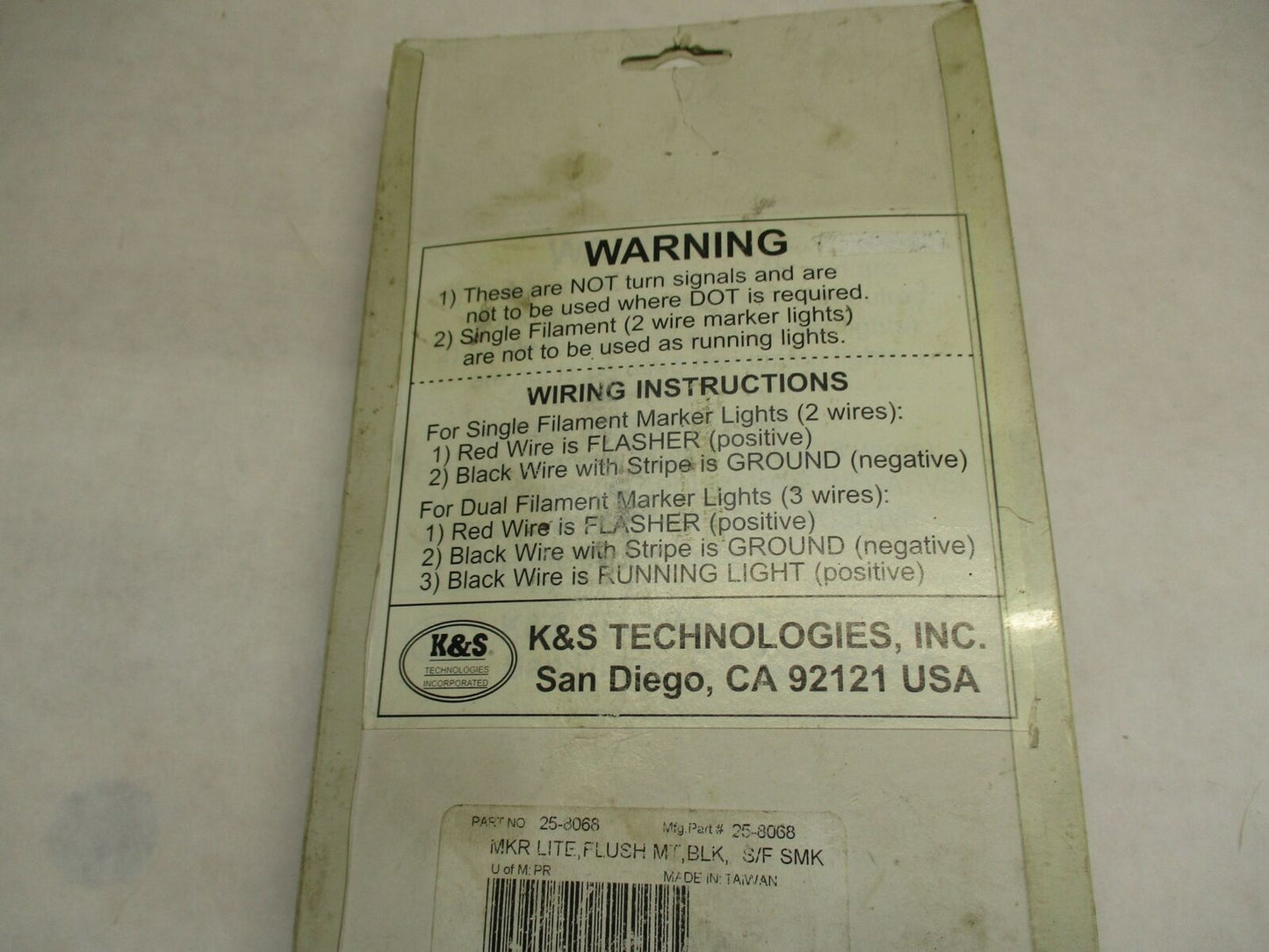 K&S Technologies 25-8068 Flush Mount Marker Custom Motorcycle Lights