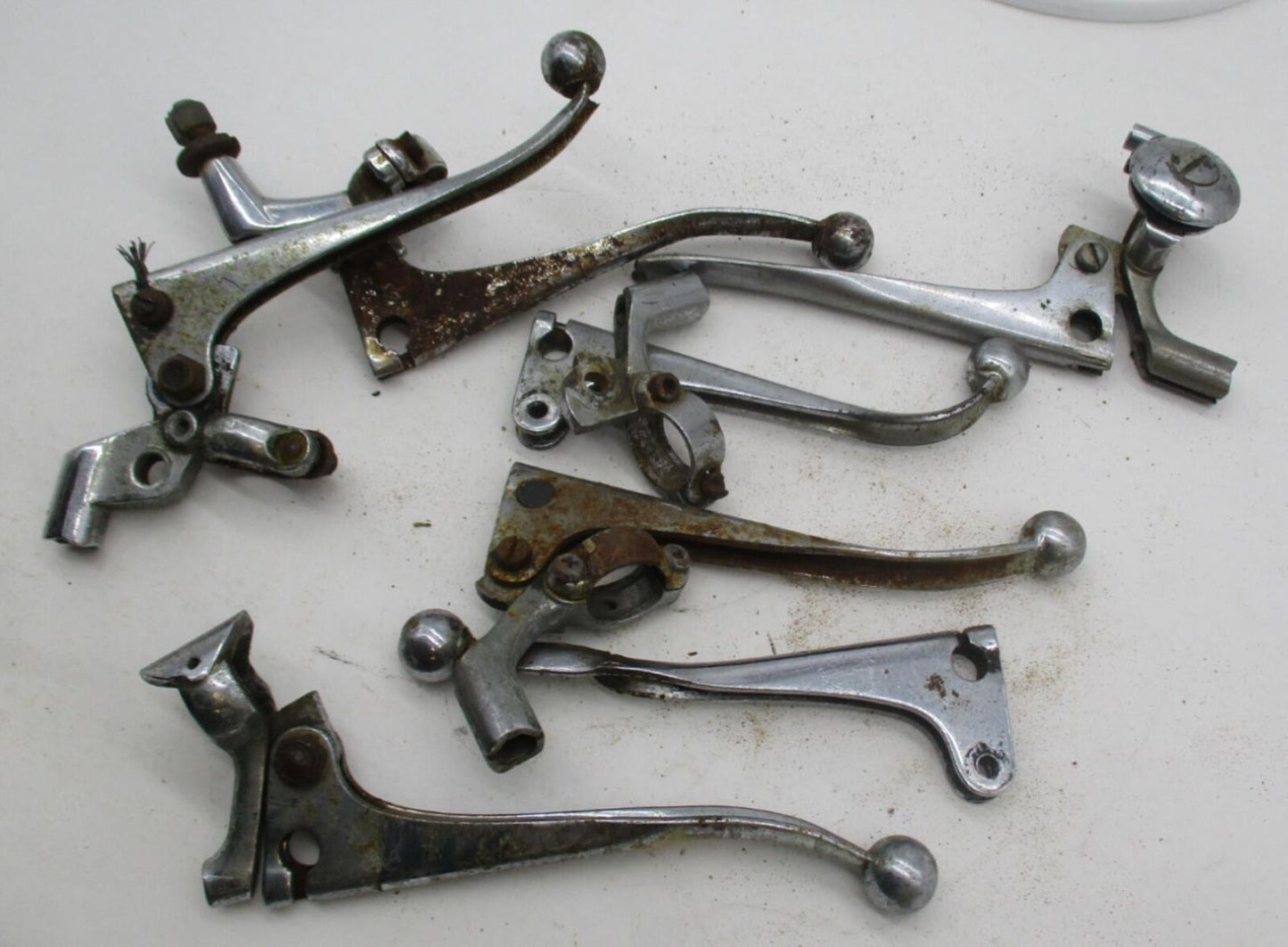 Large Mixed Lot of Vintage Motorcycle Hand Control Levers Brake Clutch