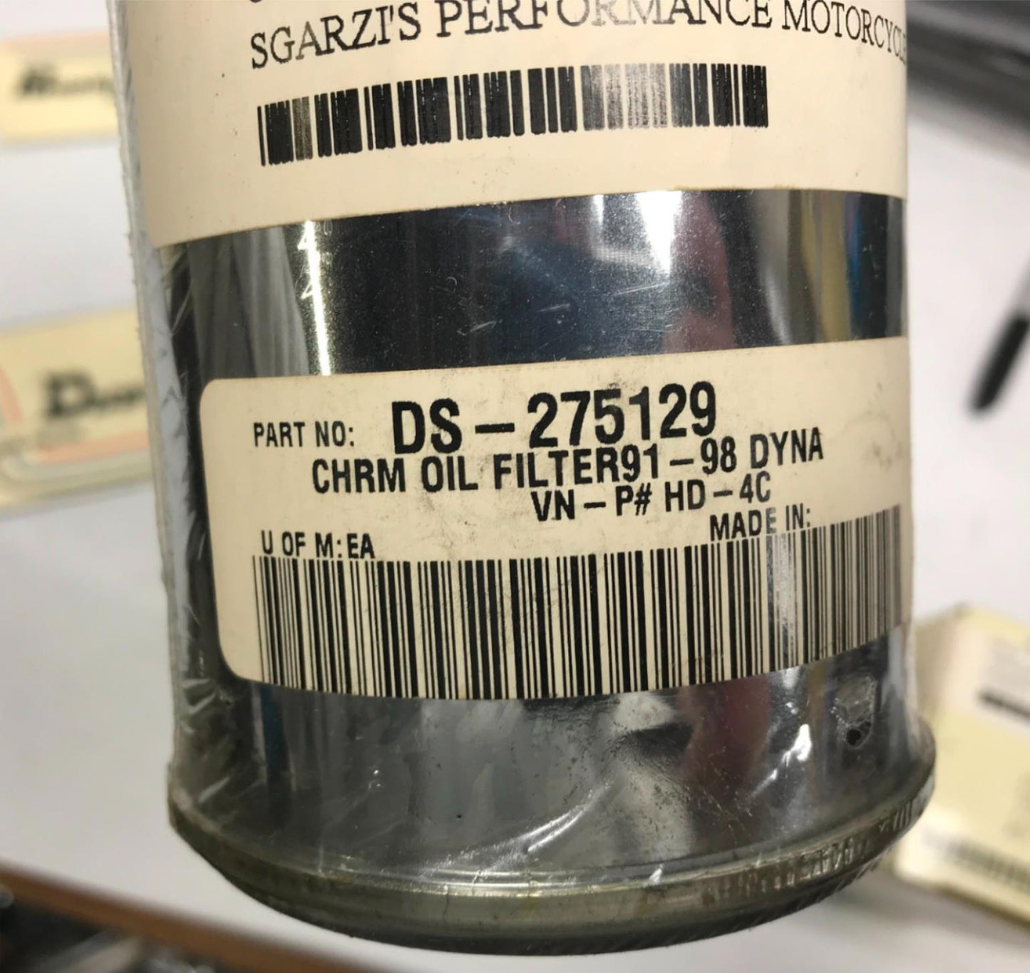 Harley Dyna Chrome Oil Filter DS-275129 Perf-Form HD-4C