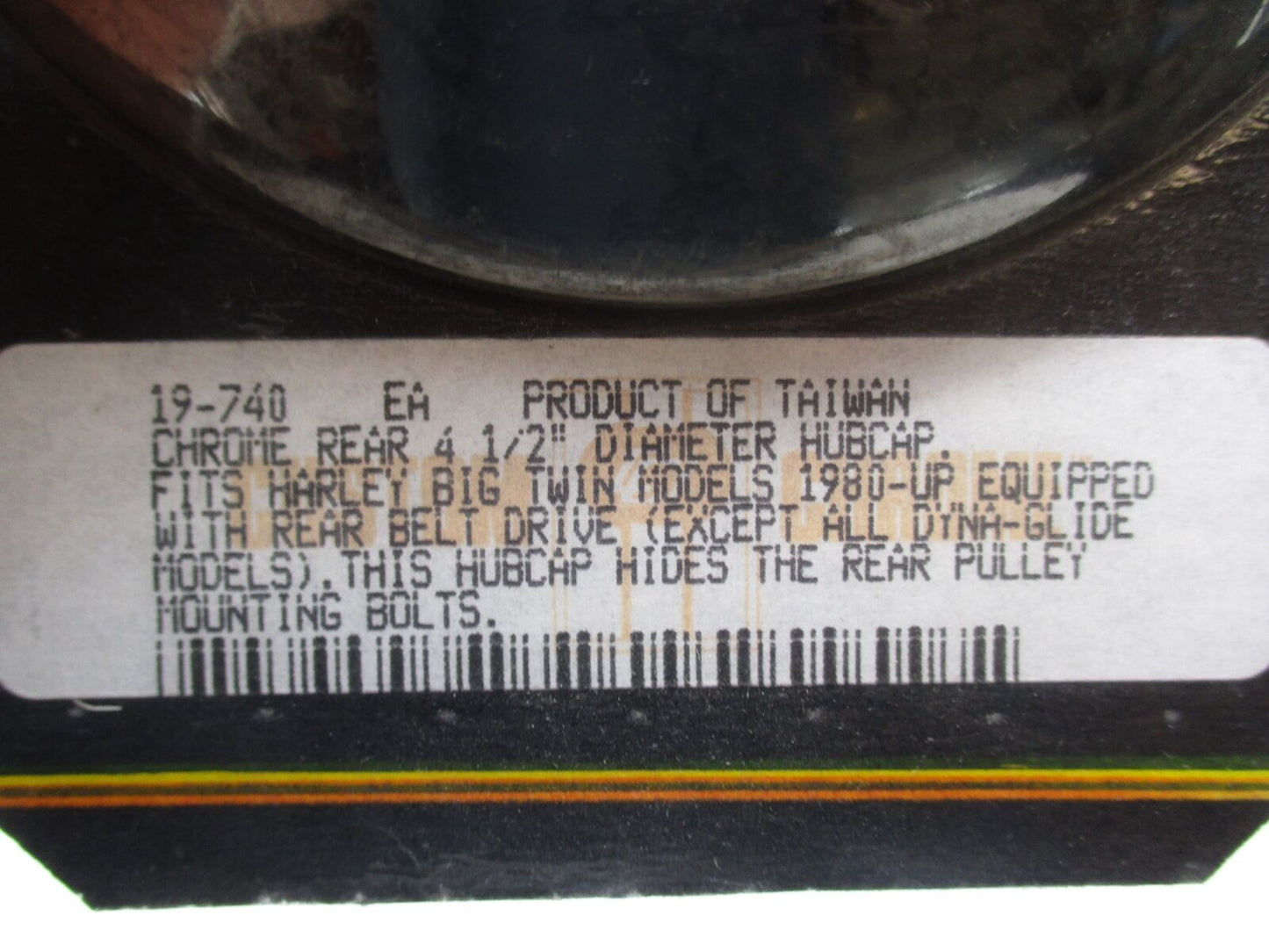 Harley Davidson Big Twin Custom Chrome 4-1/2" Diameter Rear Hubcap 19-740