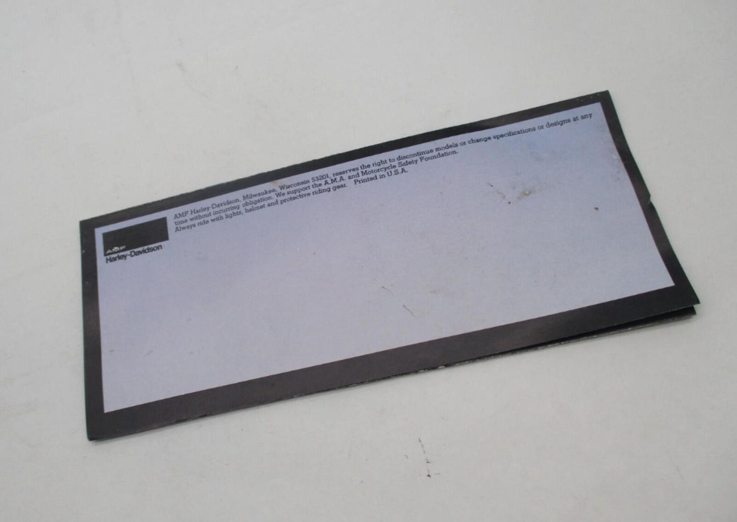 1981 Harley Davidson AMF V-Twin Motorcycle Models Sales Pamphlet Brochure