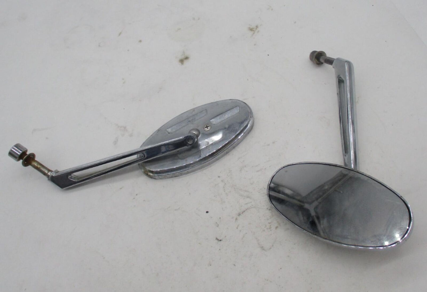 Pair Set of Harley Davidson Chopper Oval Chrome Custom Mirrors