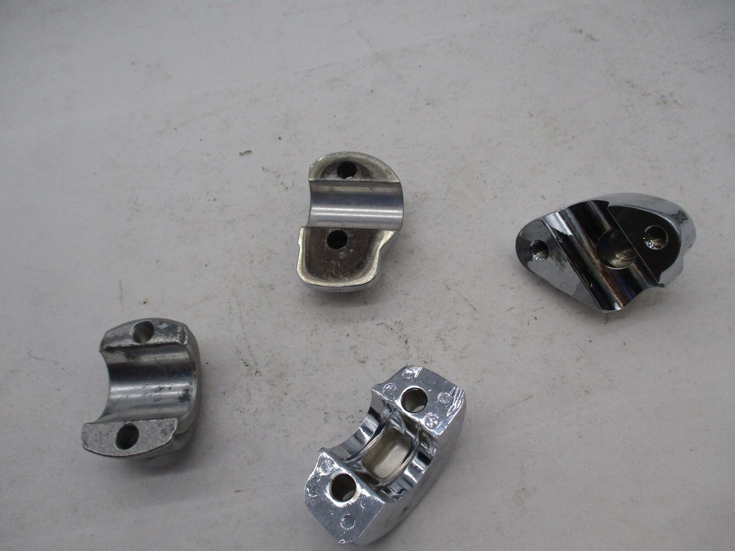 Mixed Lot of 4 Harley Davidson Chrome Handlebar Riser Top Clamps Holder
