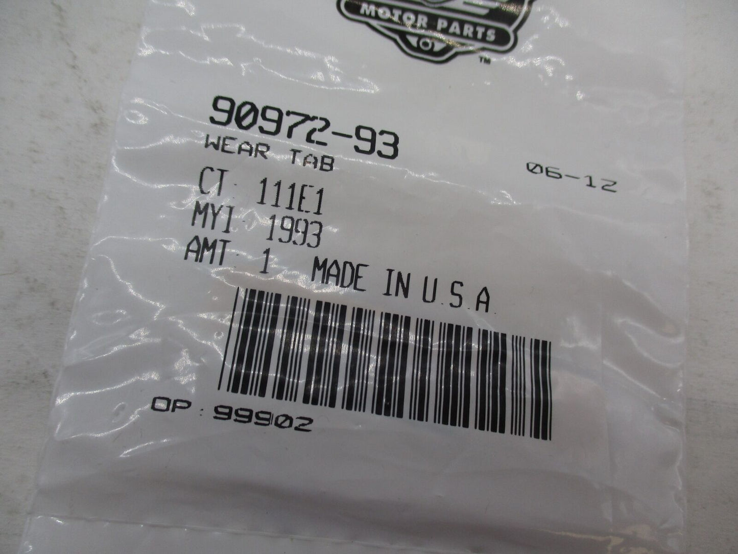 Harley Davidson Genuine NOS Wear Tab 90972-93