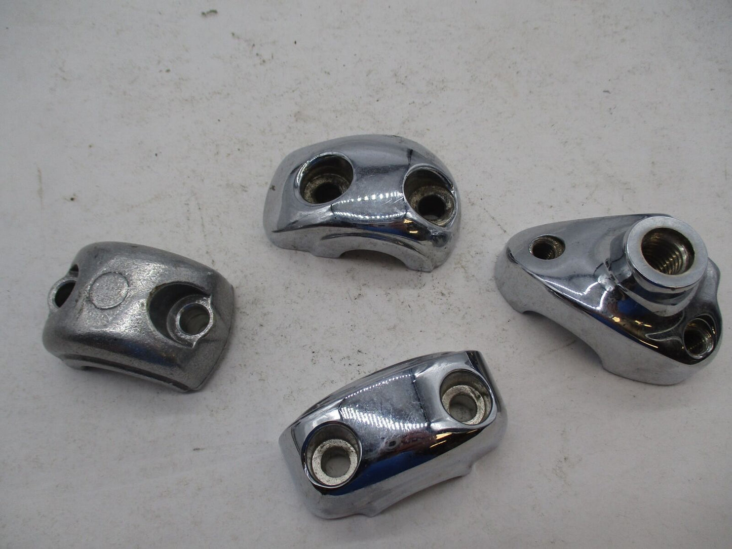Mixed Lot of 4 Harley Davidson Chrome Handlebar Riser Top Clamps Holder