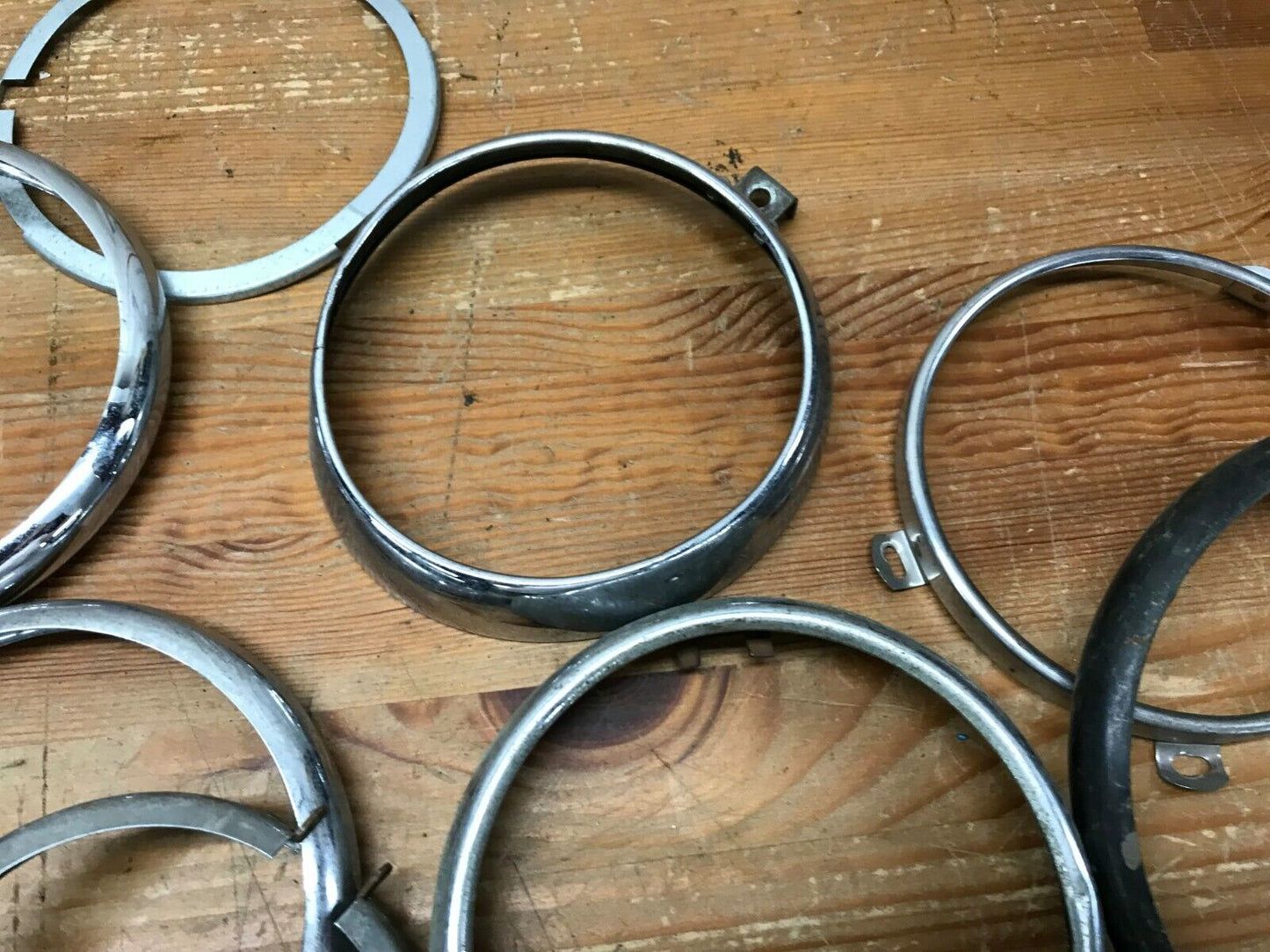 Lot of Harley Davidson Headlight Chrome Trim Rings Bezels Mixed Shovelhead EVO