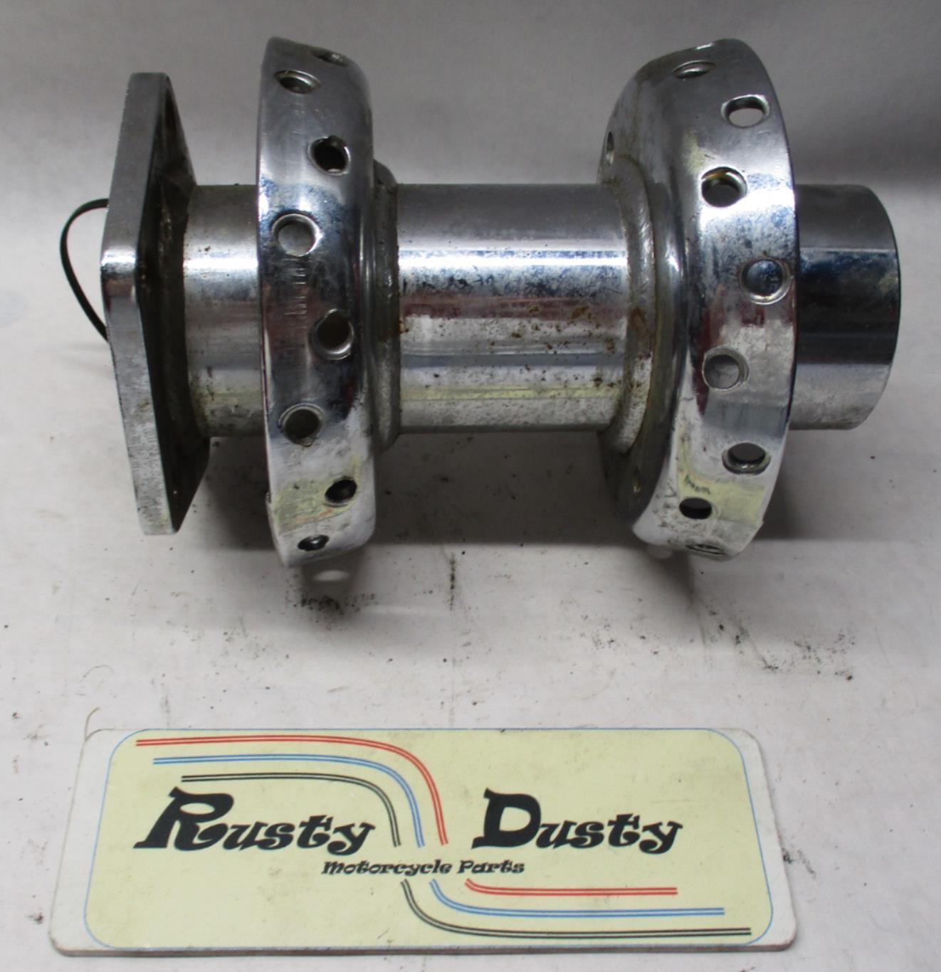 Harley Davidson Chrome Spoked Wheel Hub w/ Spacers Shovelhead Front