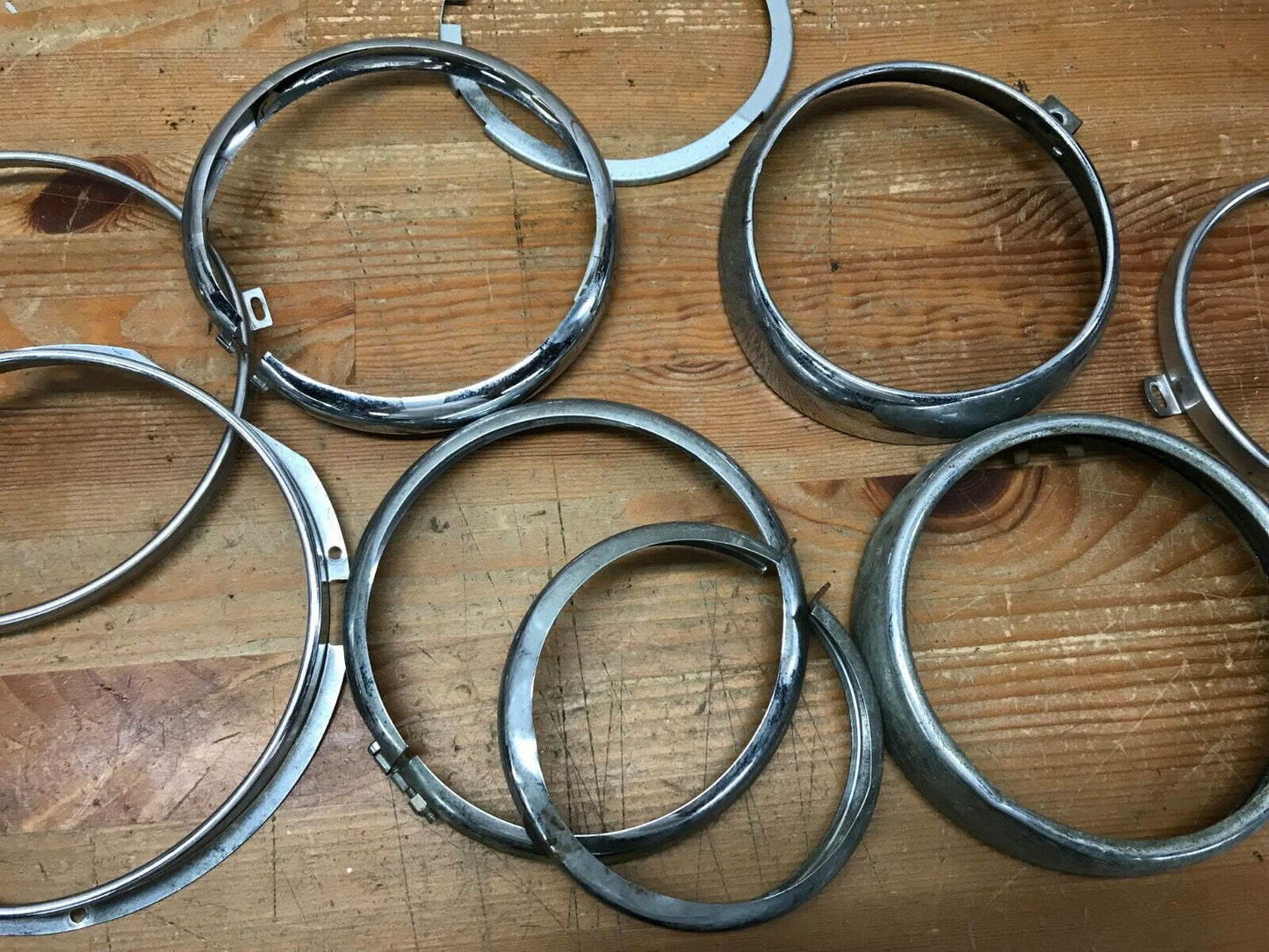 Lot of Harley Davidson Headlight Chrome Trim Rings Bezels Mixed Shovelhead EVO