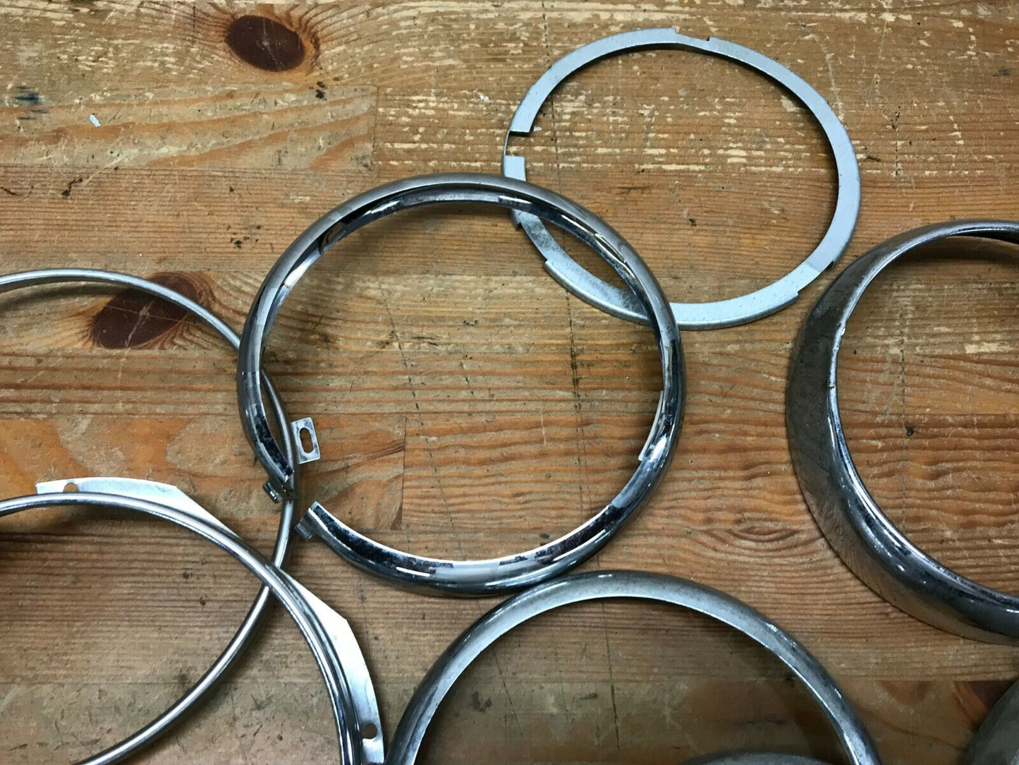 Lot of Harley Davidson Headlight Chrome Trim Rings Bezels Mixed Shovelhead EVO
