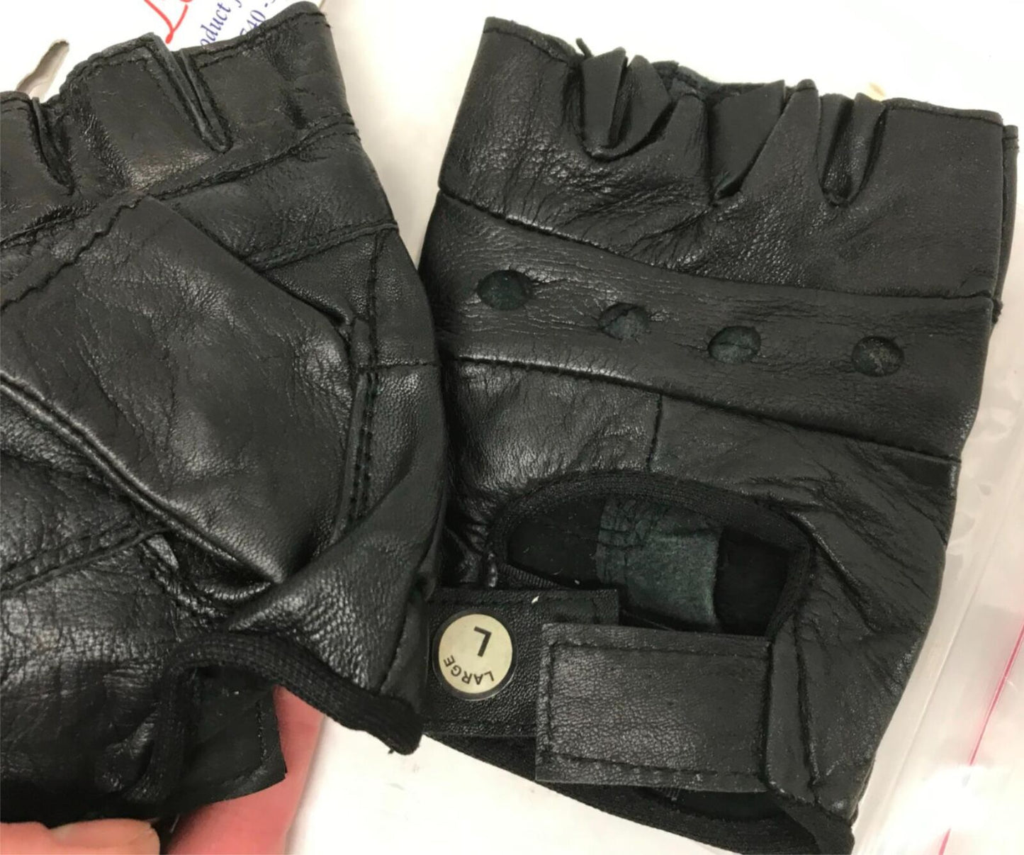 Kerr Leathers Fingerless Motorcycle Riding Protective Gloves (L) Size Large