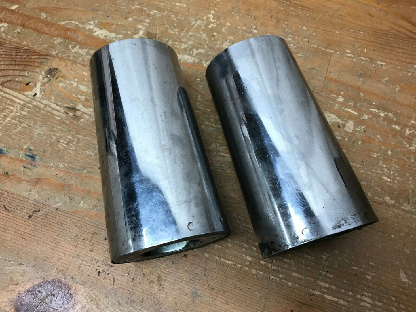 Harley Davidson Fork Covers Fatboy EVO Slide Covers Tin Set Pair Nice Shape