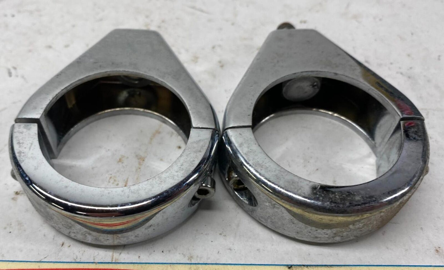 set of (2) Harley Windshield Mounting Clamps Brackets