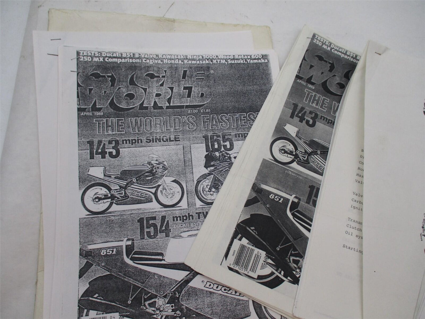 Lot of Photocopied Rotax Engine Motor Motorcycle Literature