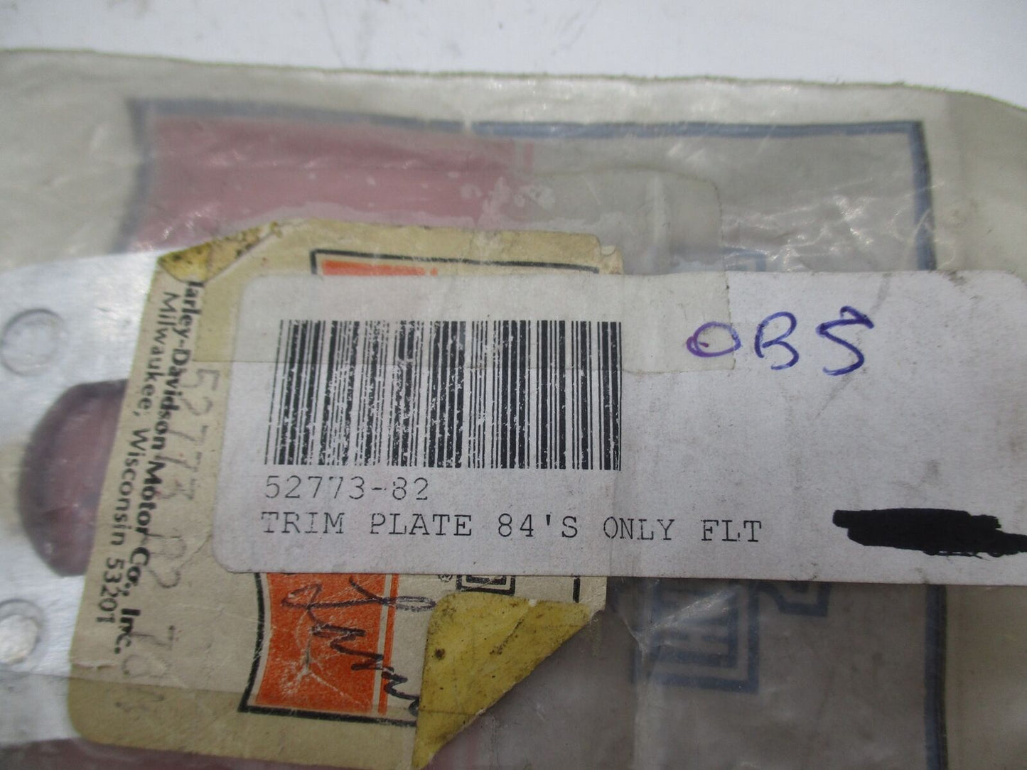Harley Davidson Genuine NOS Latch Trim Plate 52773-82