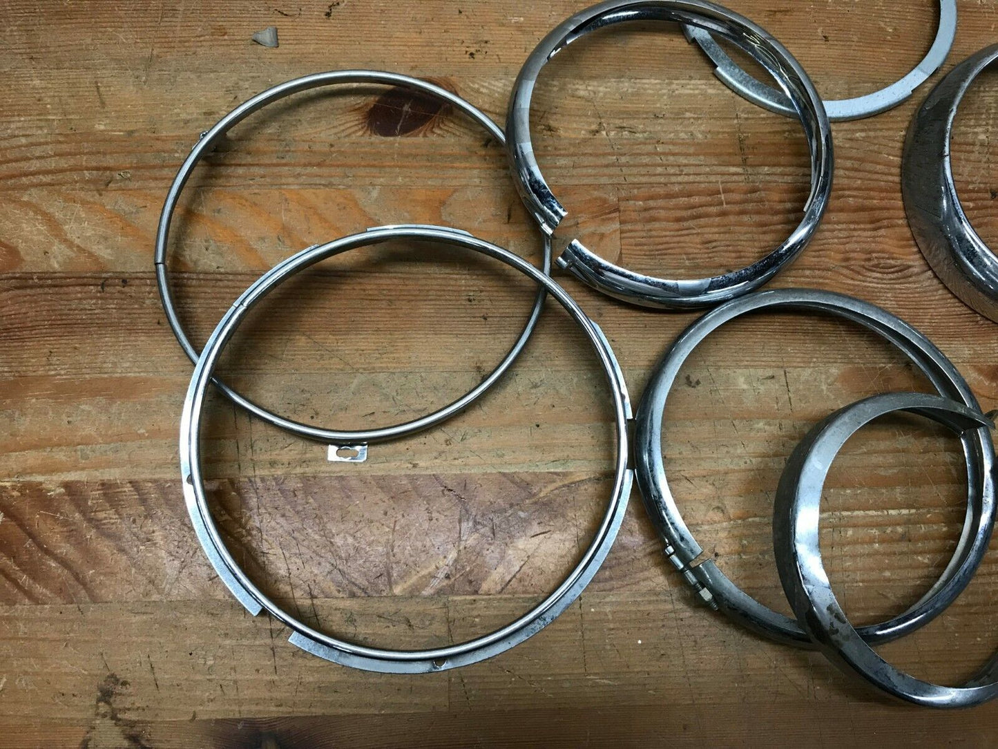 Lot of Harley Davidson Headlight Chrome Trim Rings Bezels Mixed Shovelhead EVO