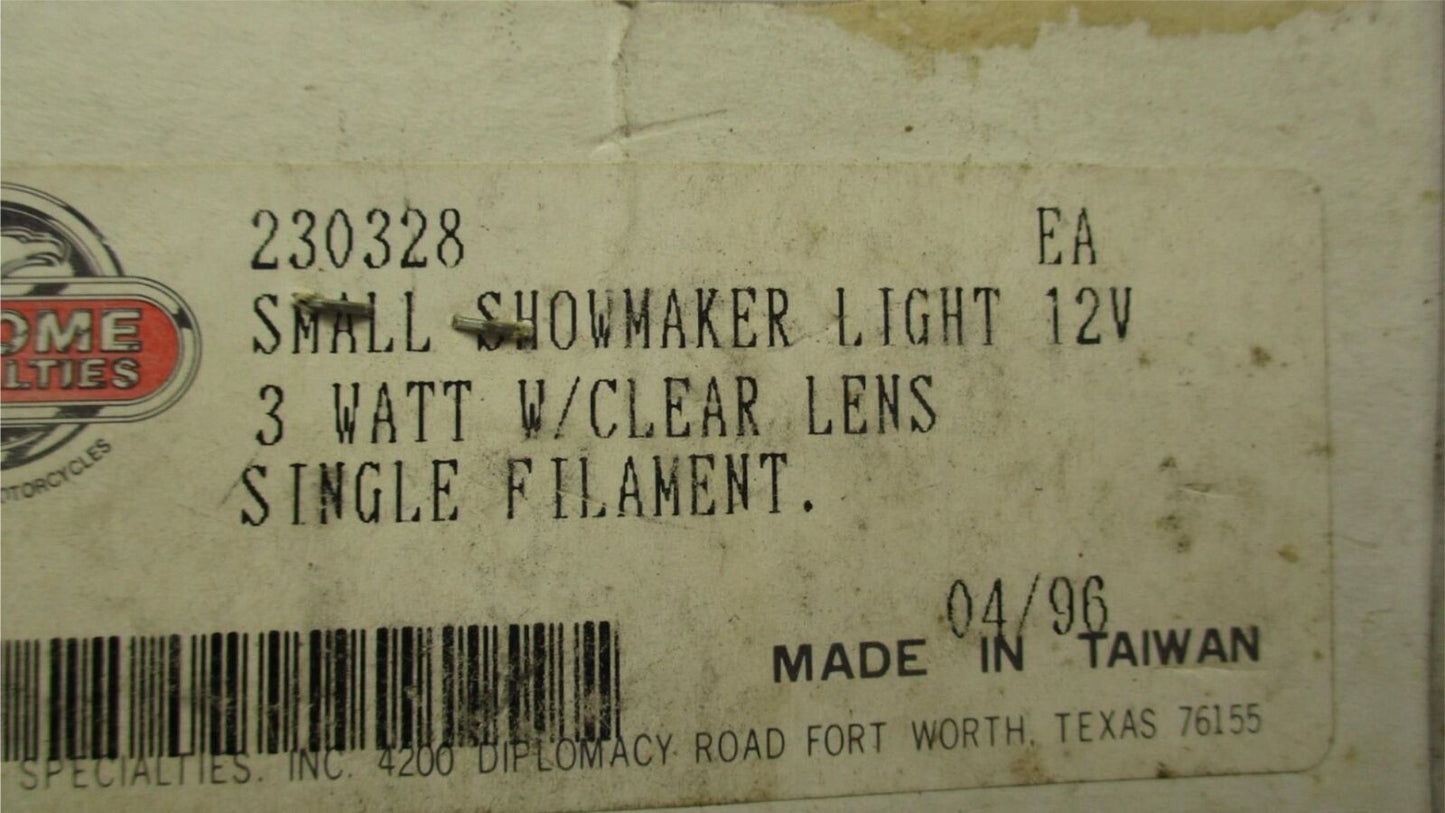 Chrome Specialties 230328 Harley Small Showmaker Light 12V/3w 1 Filament Bulb
