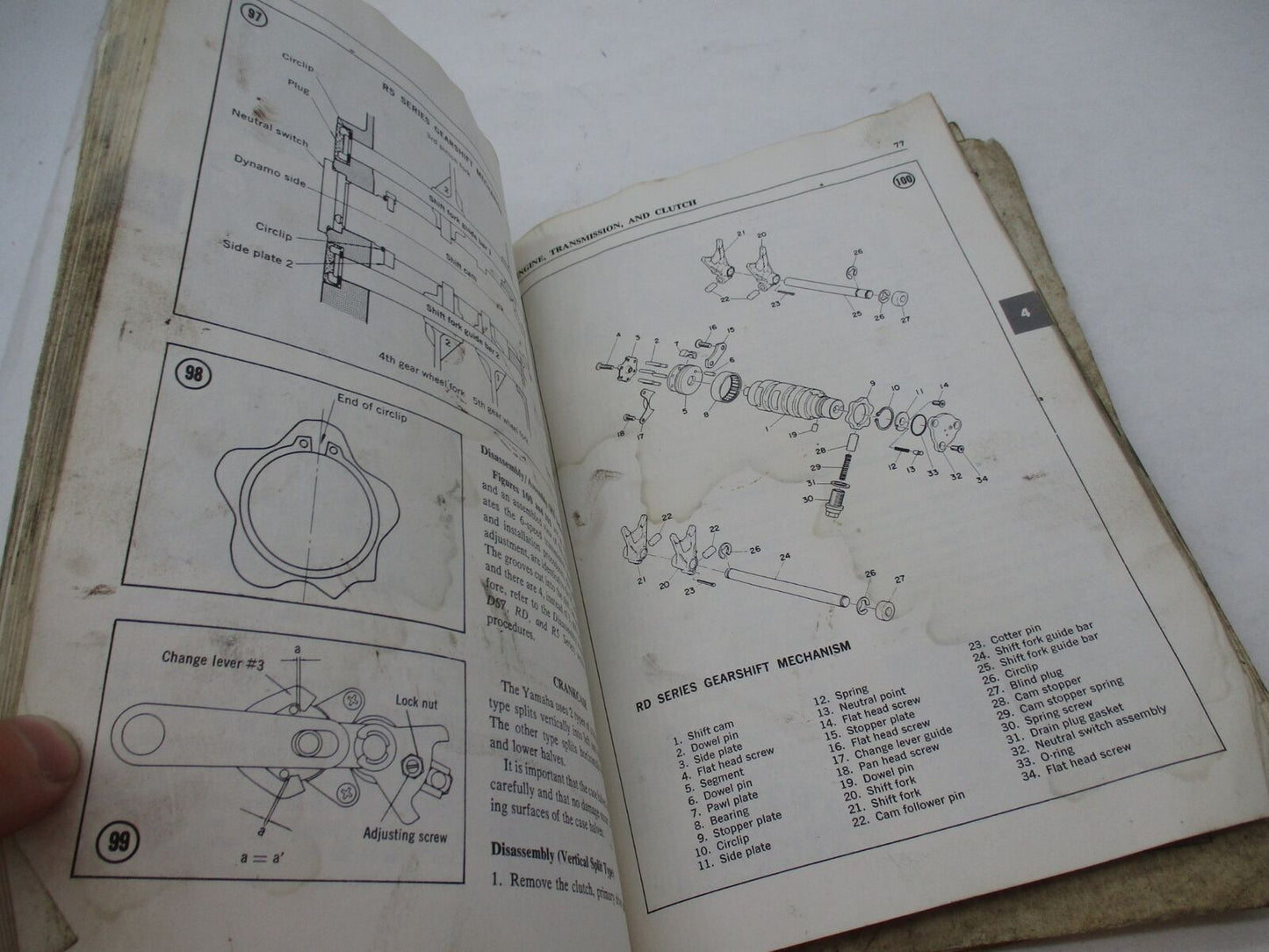 Vintage Original Yamaha R3, R5 and RD Manual Book Missing Pages