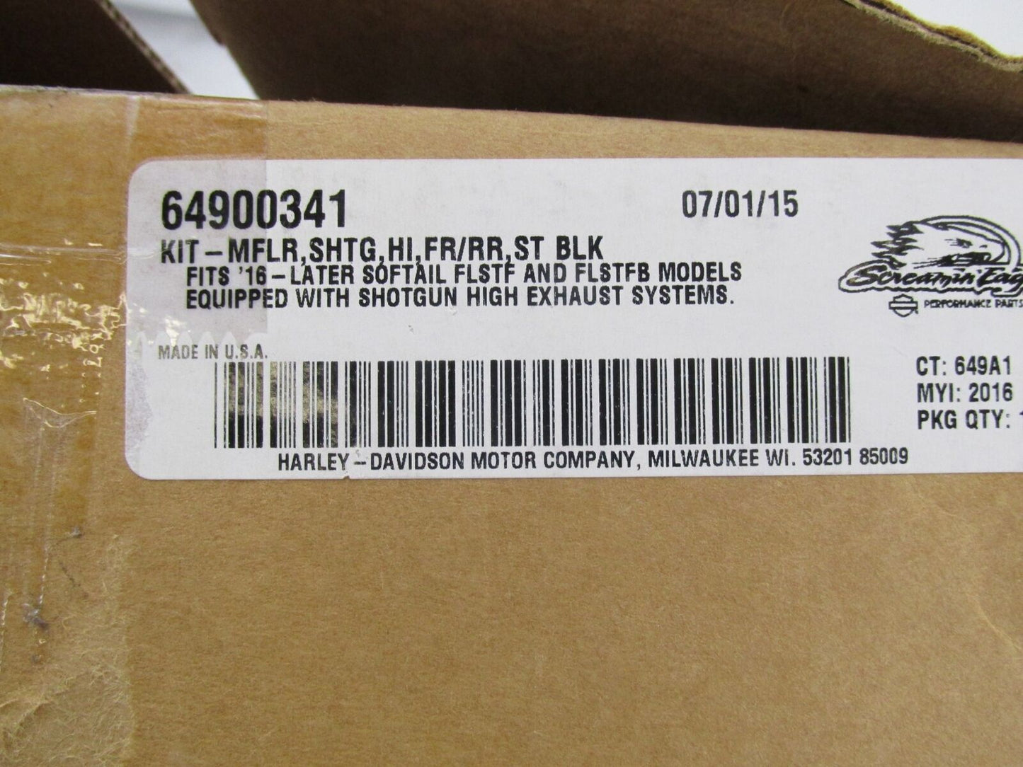 Harley NOS Screamin Eagle Slip On Street Cannon Black Mufflers 64900341