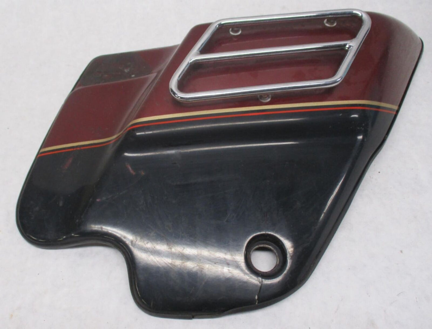 1993-1996 Harley Touring Road King Electra Glide Left Side Cover Maroon Black