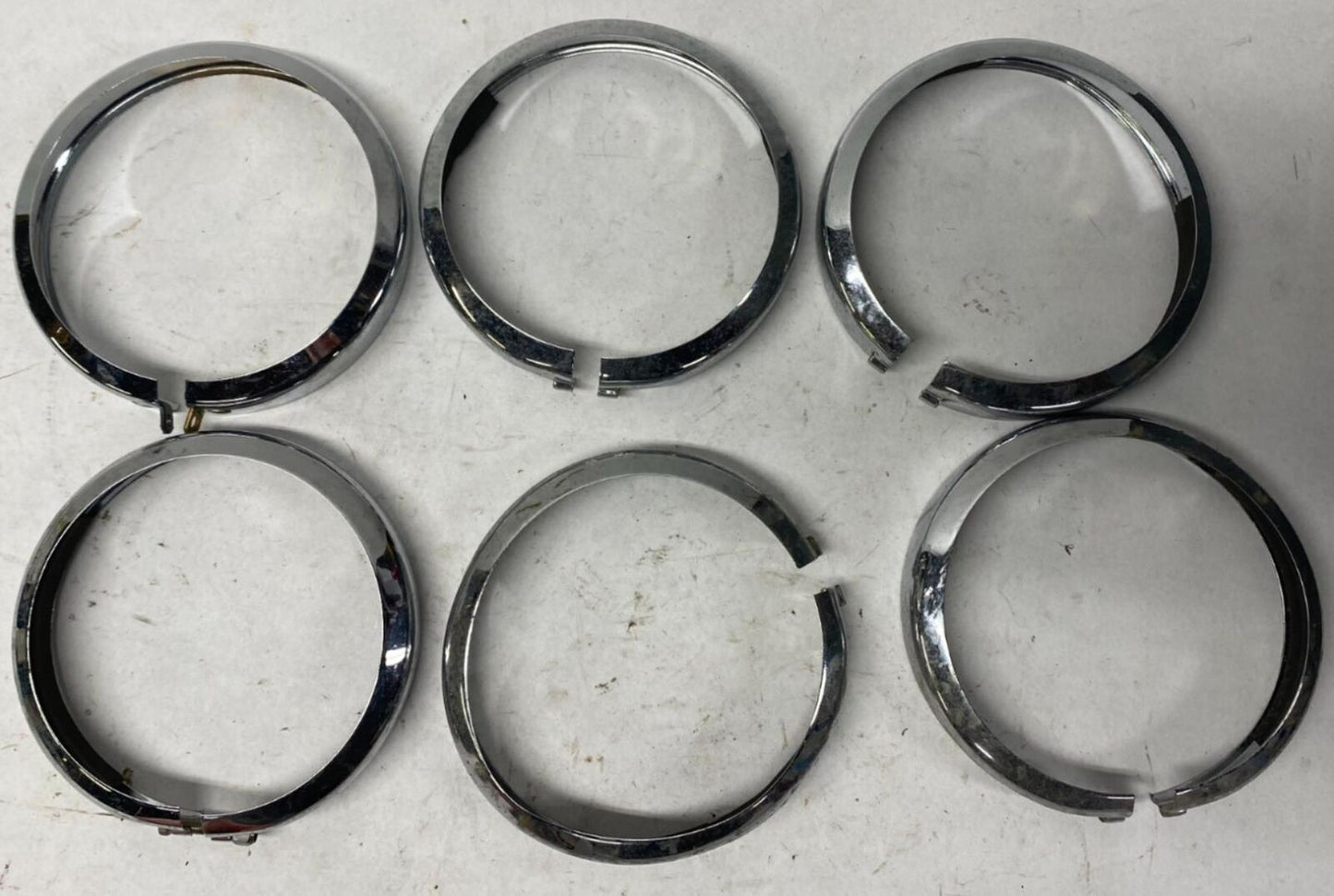 Lot of (6) Harley Davidson Auxiliary Lamp Light Trim Rings