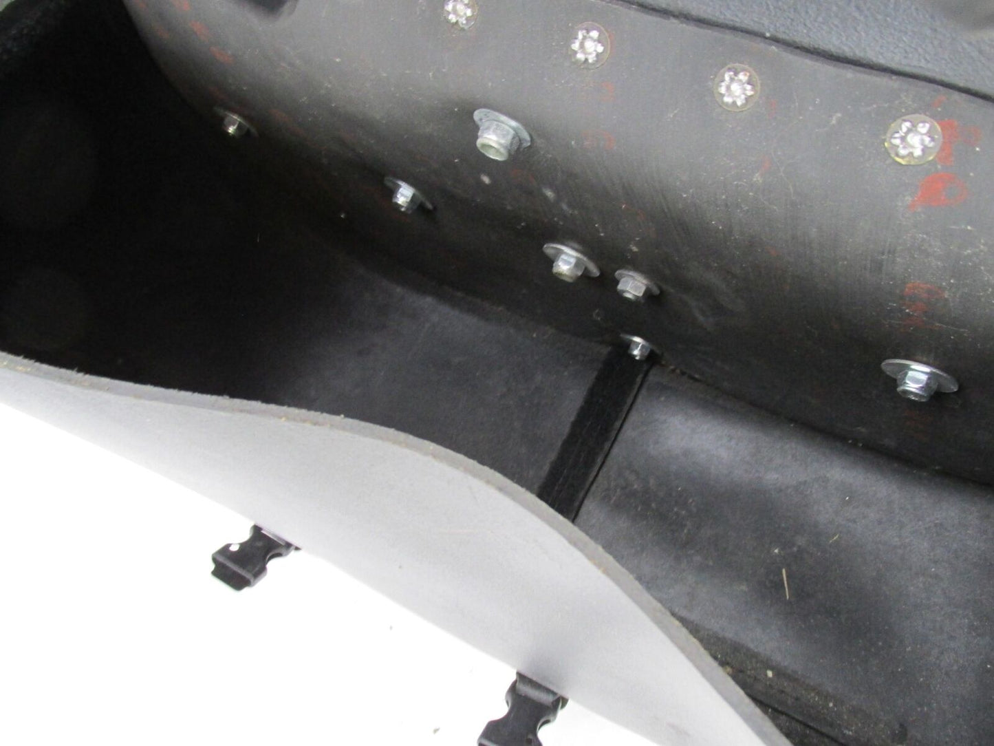 Set of Harley Davidson Universal Pleather Black Saddle Bags w/ Eagle Star Emblem