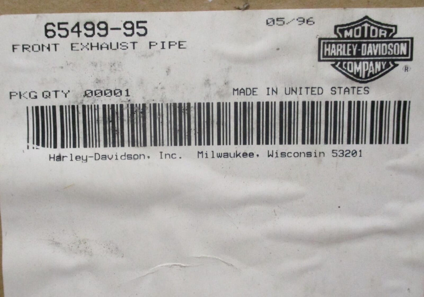 Harley Davidson Genuine NOS FLSTF FLSTN Front Exhaust Pipe 65499-95