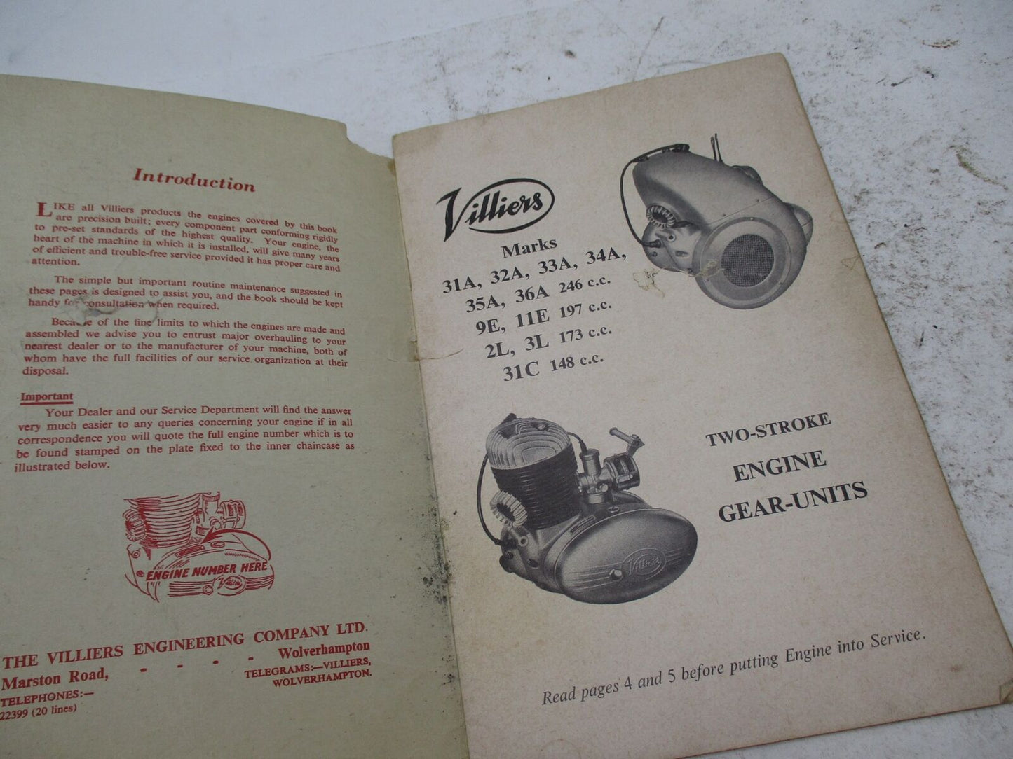 Norton Villers 1962 User's Handbook Two-Stroke Engine Gear Units