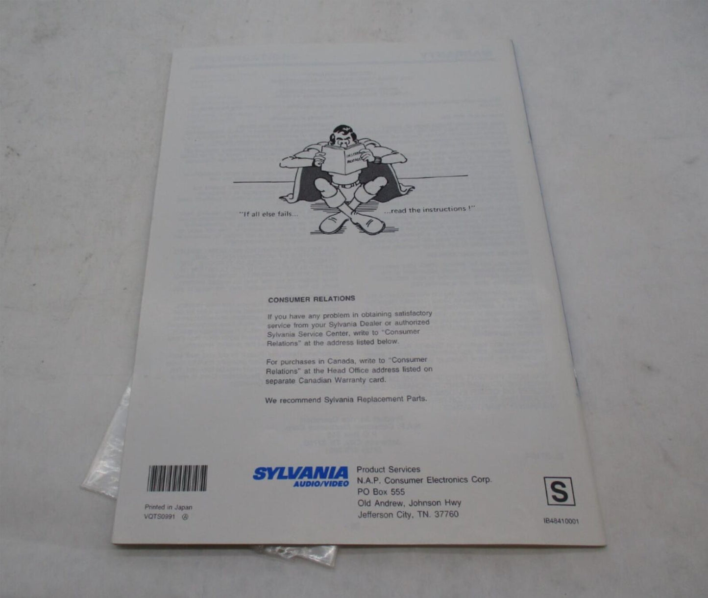 Slyvania VHS Recorder VC8920AT01 Operating Instructions Book Maual