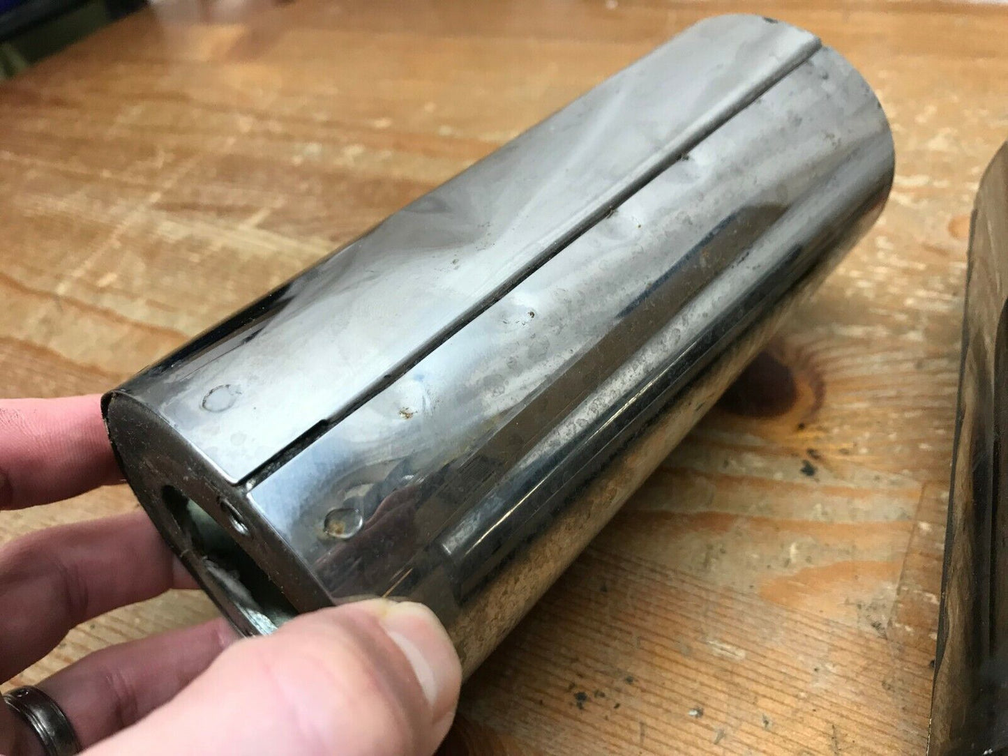 Harley Davidson Fork Covers Fatboy EVO Slide Covers Tin Set Pair Nice Shape