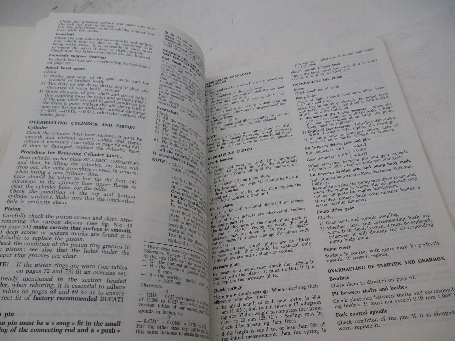 Ducati Overhead Camshaft Motorcycles Workshop Manual Book 10-00830