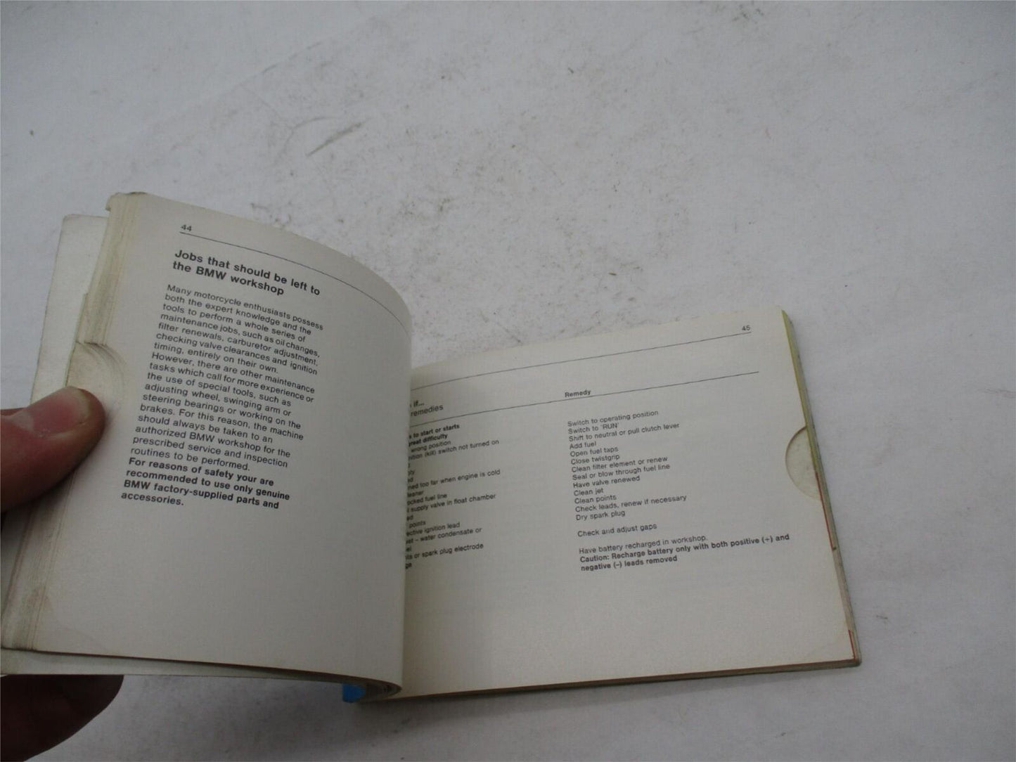 Original Vintage BMW Rider's R65 Operation Maintenance Manual Book