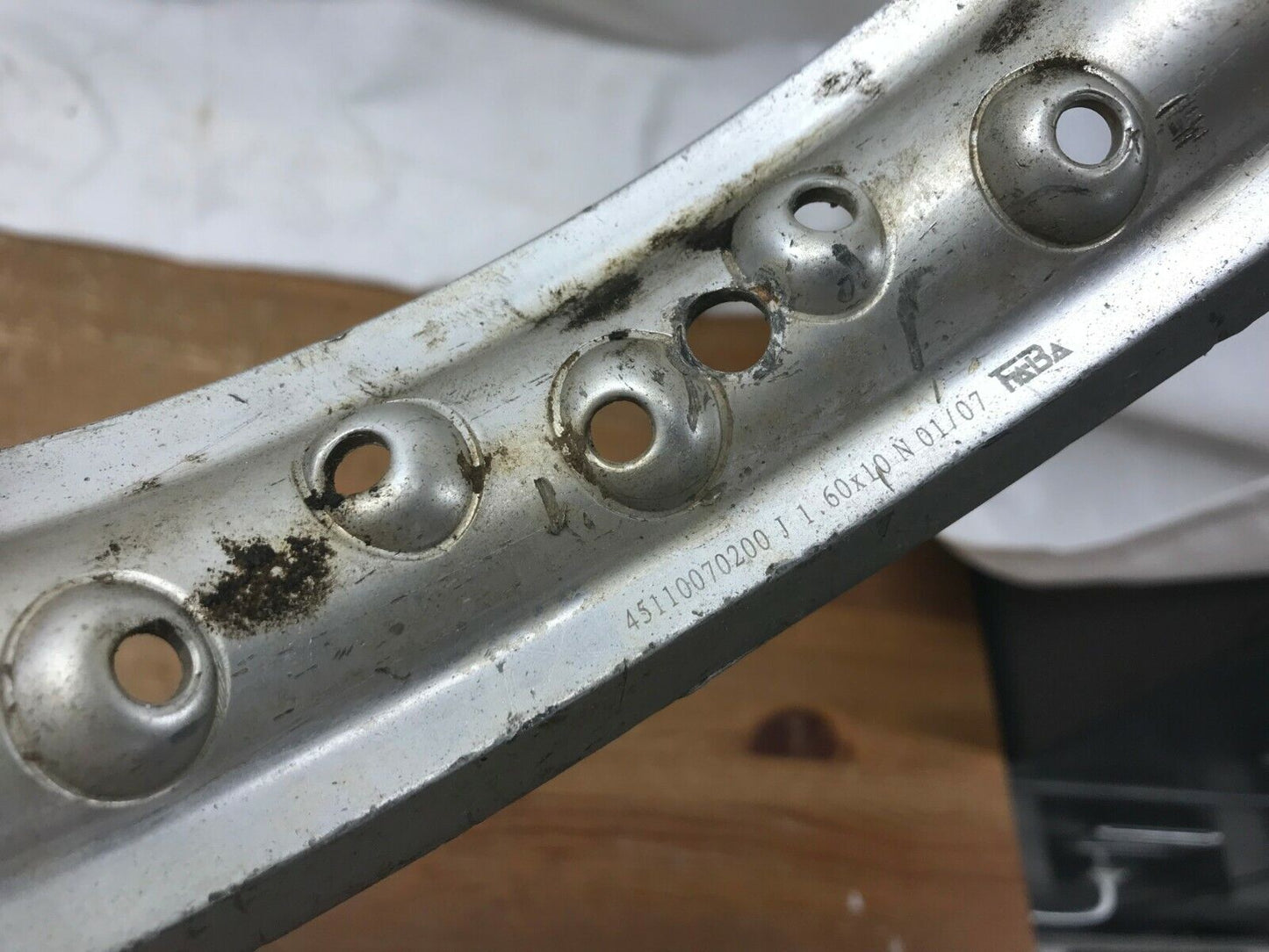 Dirt bike FABA Motorcycle Rim 1.60 X10 Honda, KTM Yamaha Silver Aluminum