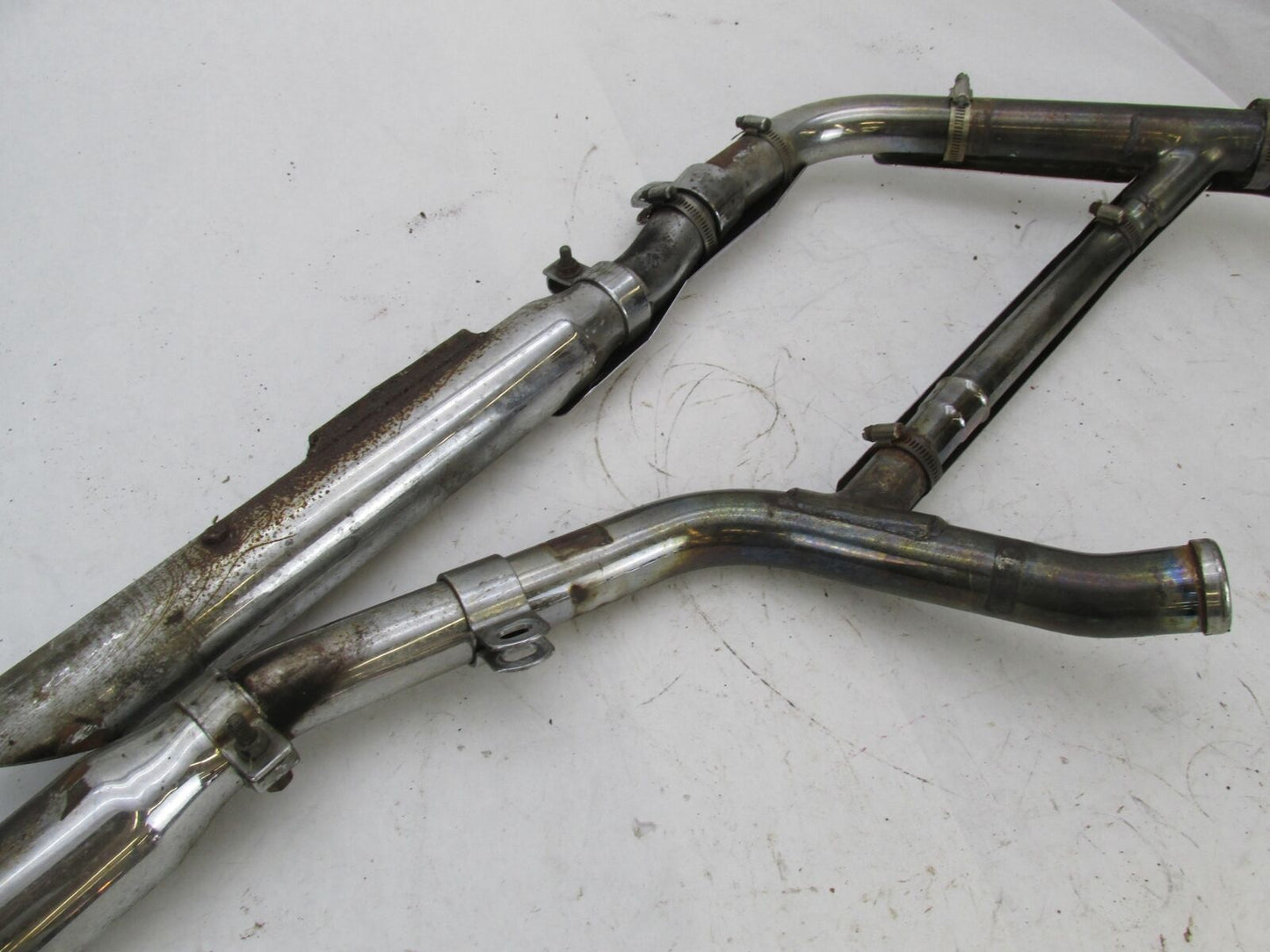 Harley Davidson Evo Evolution Exhaust System w/ Aftermarket Slash Cut Slip Ons