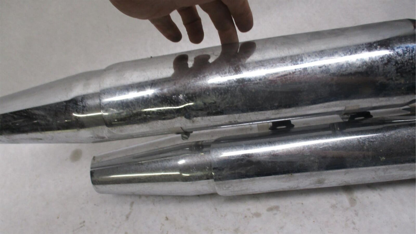 Harley Genuine Heritage Softail Exhaust Mufflers 65357-05 65353-05 w/ brackets