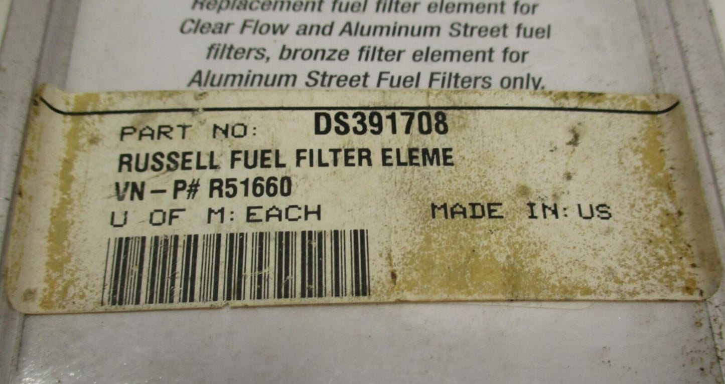 Russell Fuel Filter Element DS-391708 R51660 5/16 Alloy