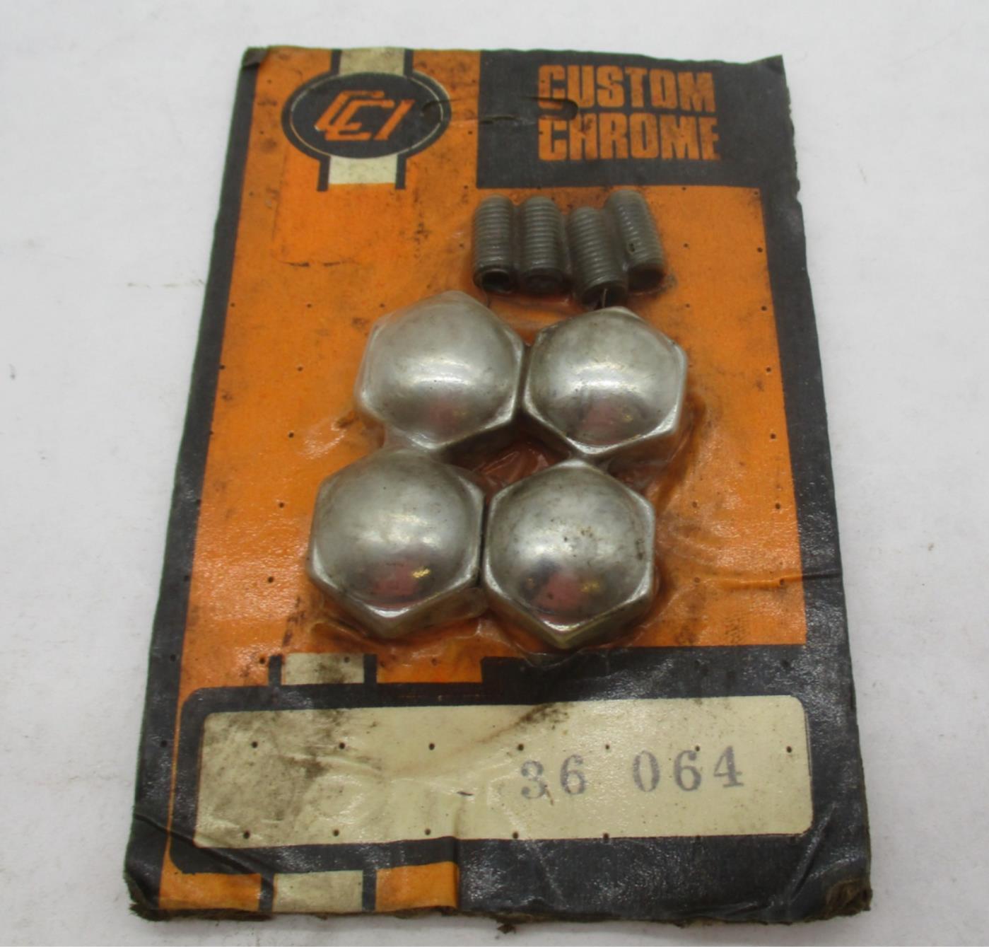 Harley Davidson Custom Chrome Set of 4 End Cap Nuts 36-064