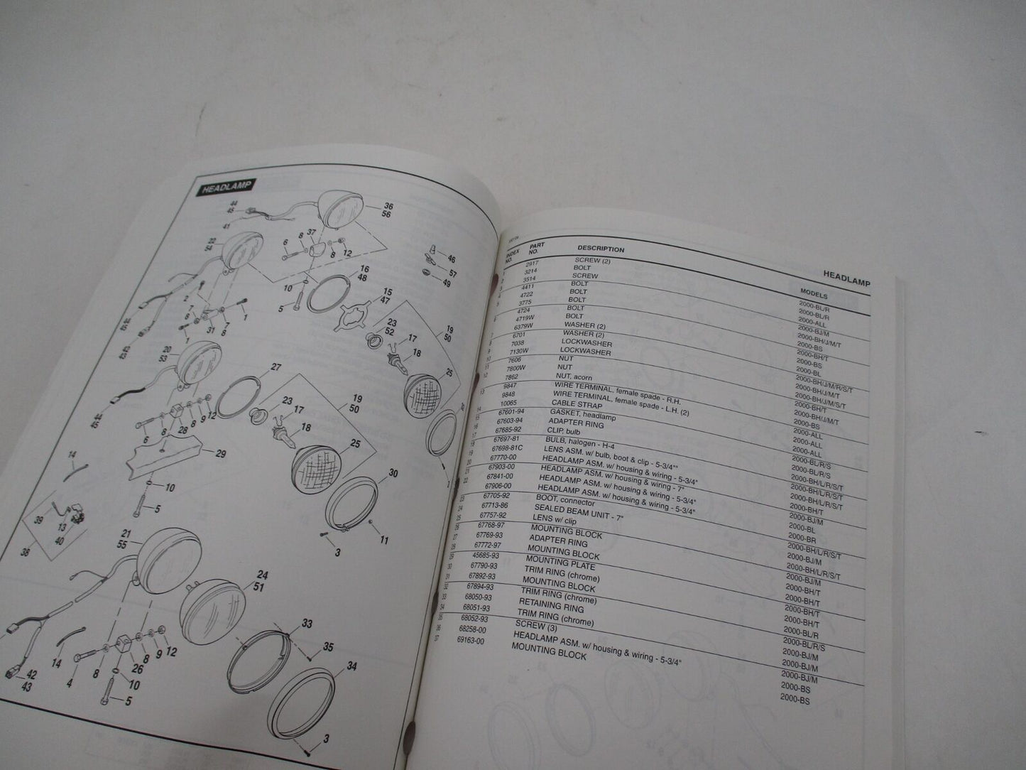 Harley Davidson Official Factory 2000 Softail Models Parts Catalog 99455-00A