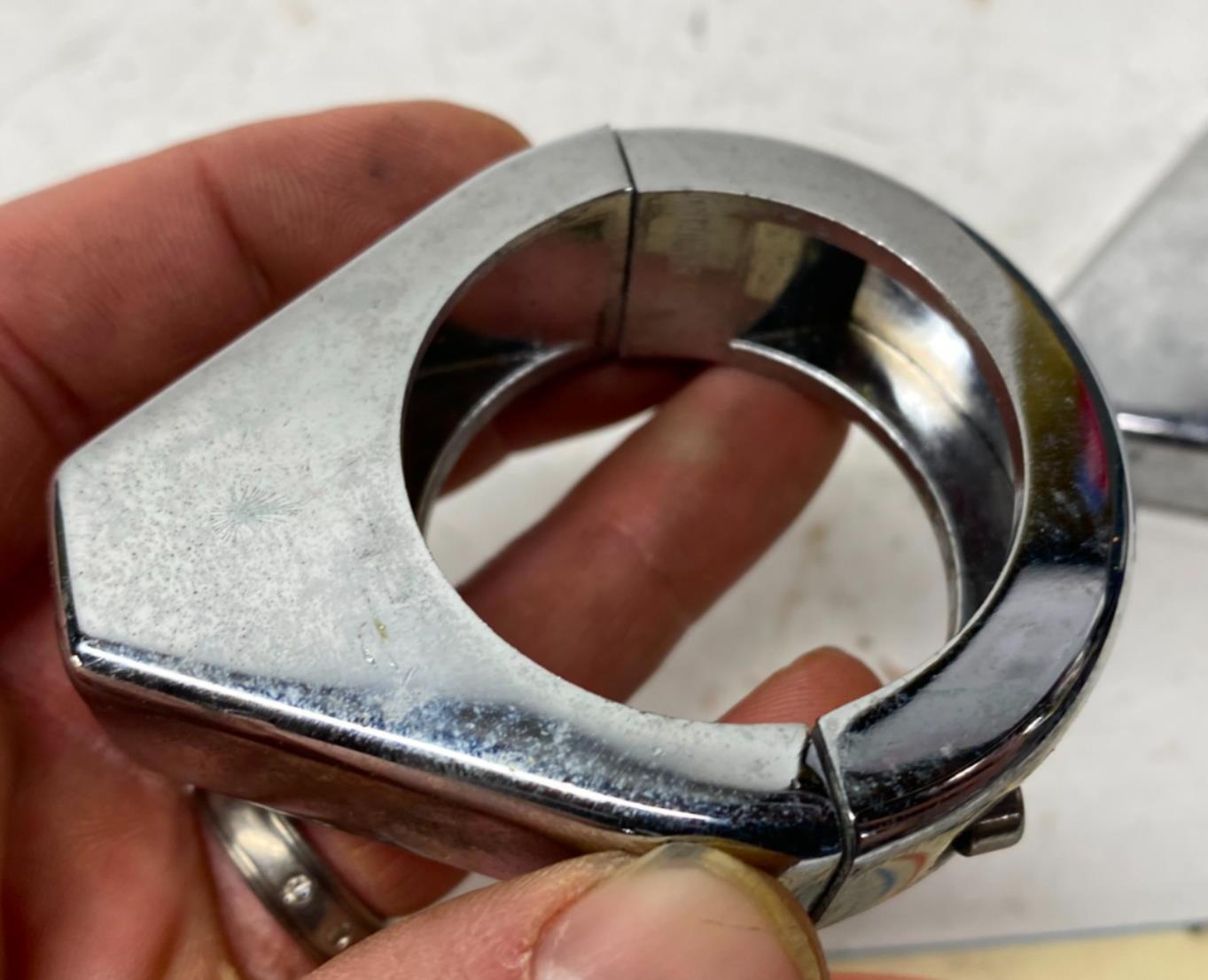 set of (2) Harley Windshield Mounting Clamps Brackets