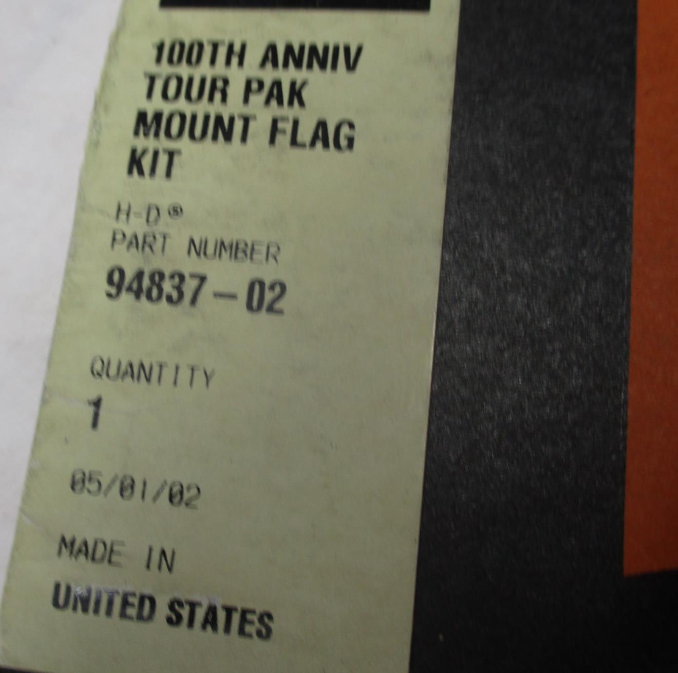 Harley Davidson Genuine OEM NOS Sissy Bar Mount 100th Anniversary Flag 94837-02