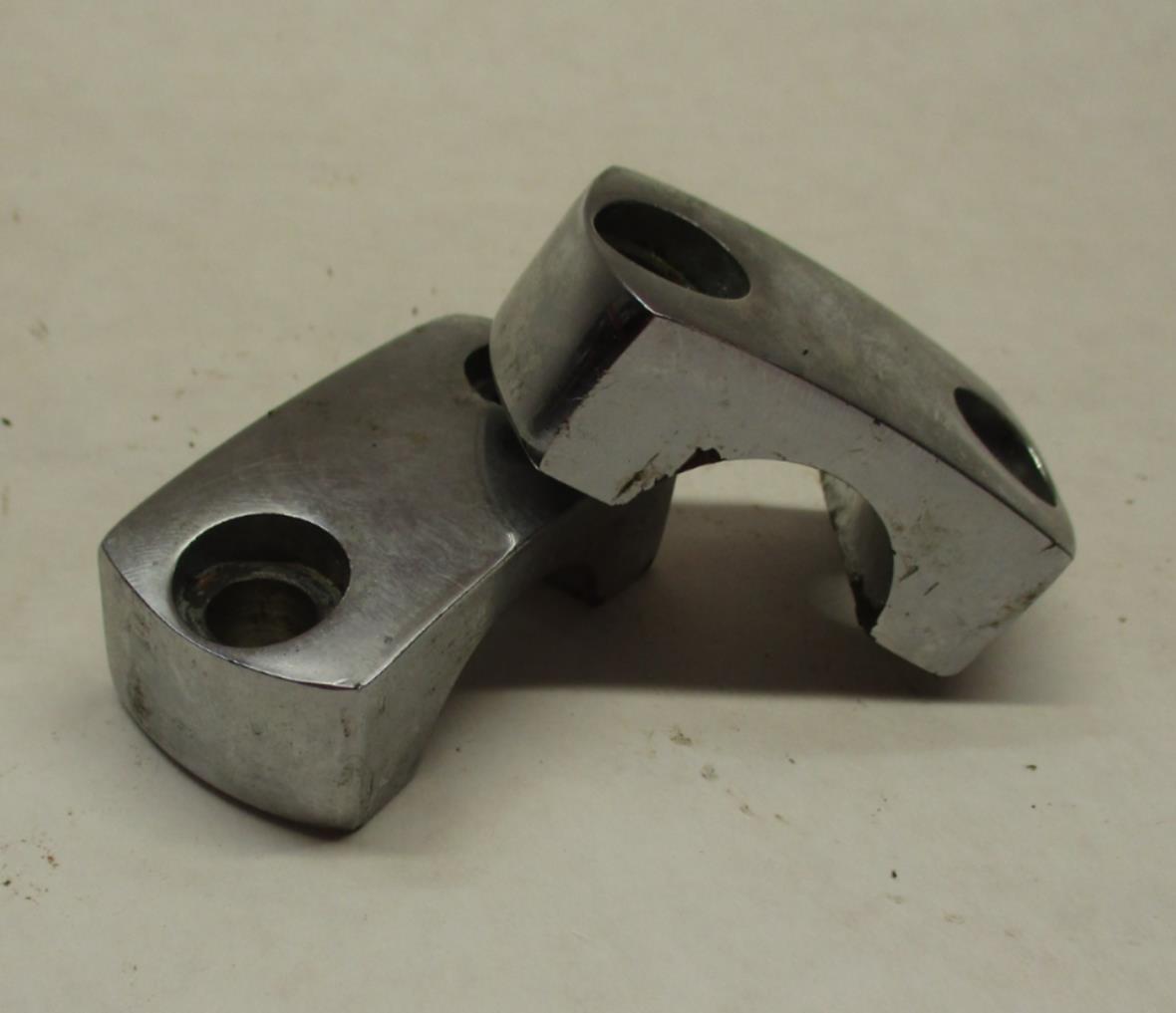 Pair of Harley Davidson Brake Clutch Control Chrome Handlebar Clamps