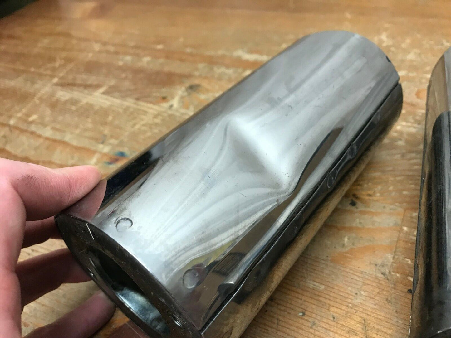 Harley Davidson Fork Covers Fatboy EVO Slide Covers Tin Set Pair Nice Shape