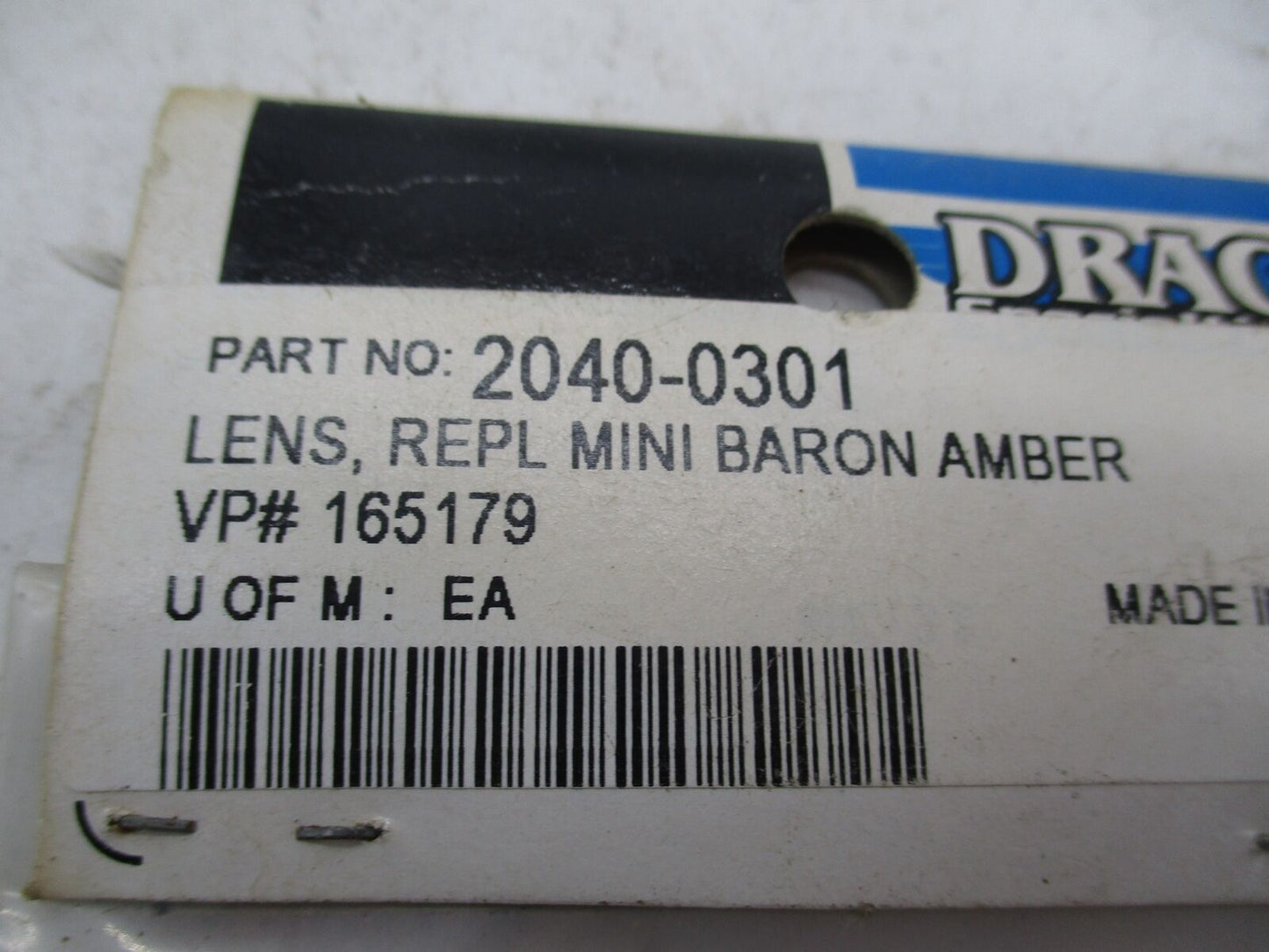 Drag Specialties Mini Baron Amber Replacement Light Lens 2040-0301